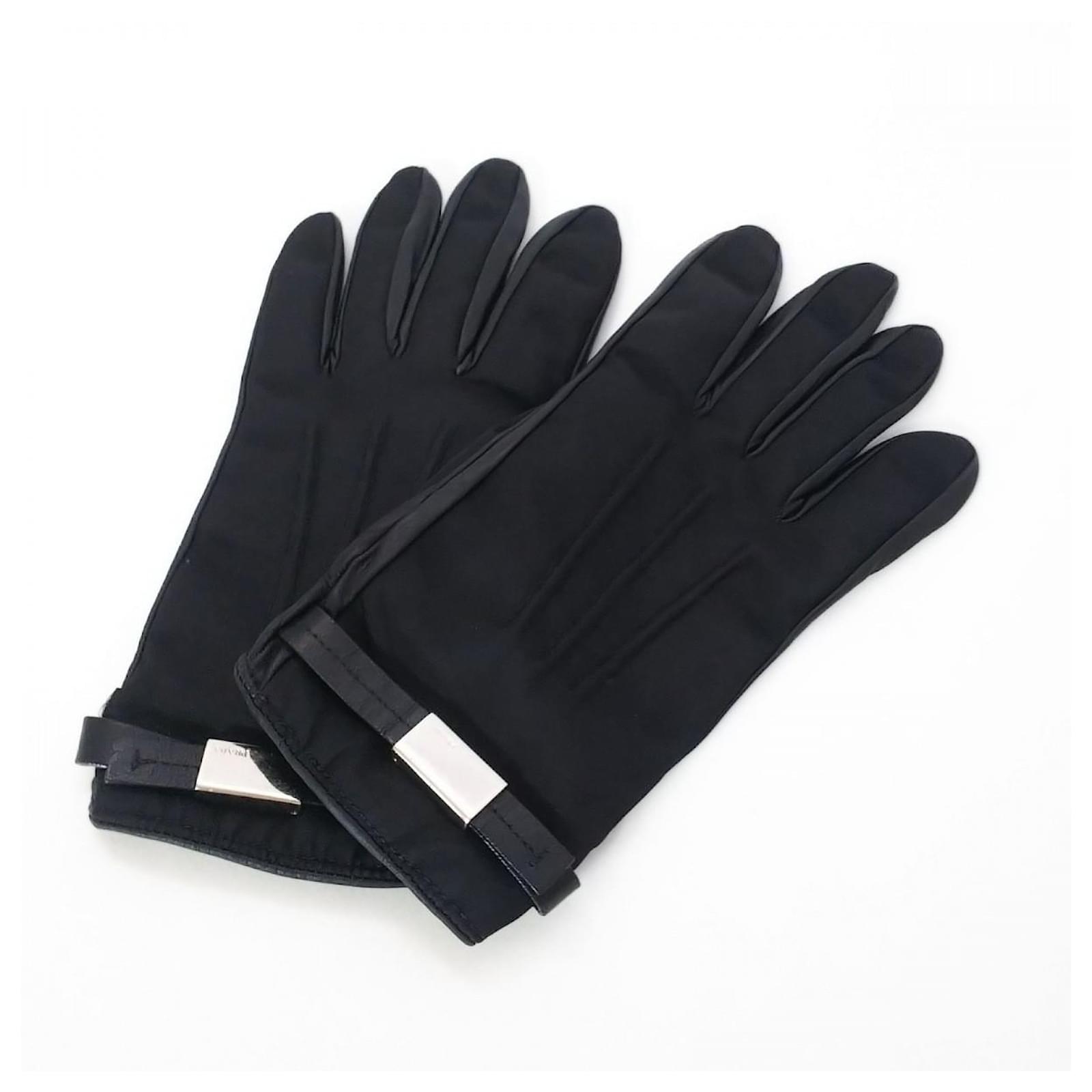 Prada nylon gloves - Black