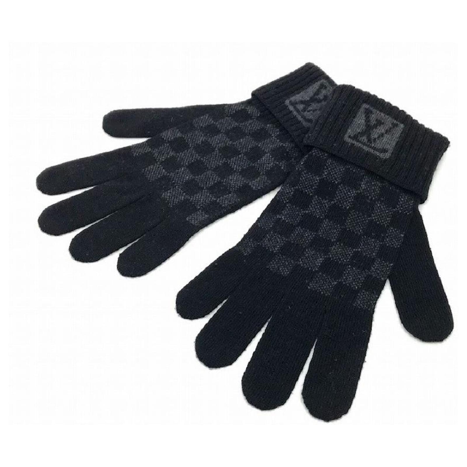 LOUIS VUITTON M58332 Gompty Damier Glove gloves wool Black