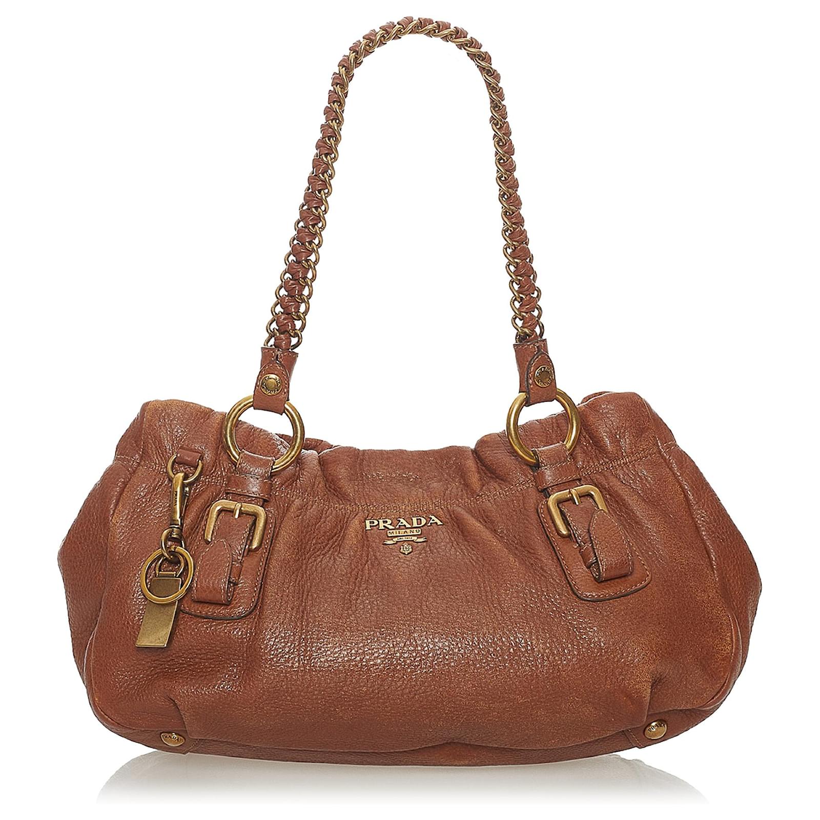 Borsa a tracolla con catena Cervo Lux di Prada marrone Pelle ref.449628 -  Joli Closet
