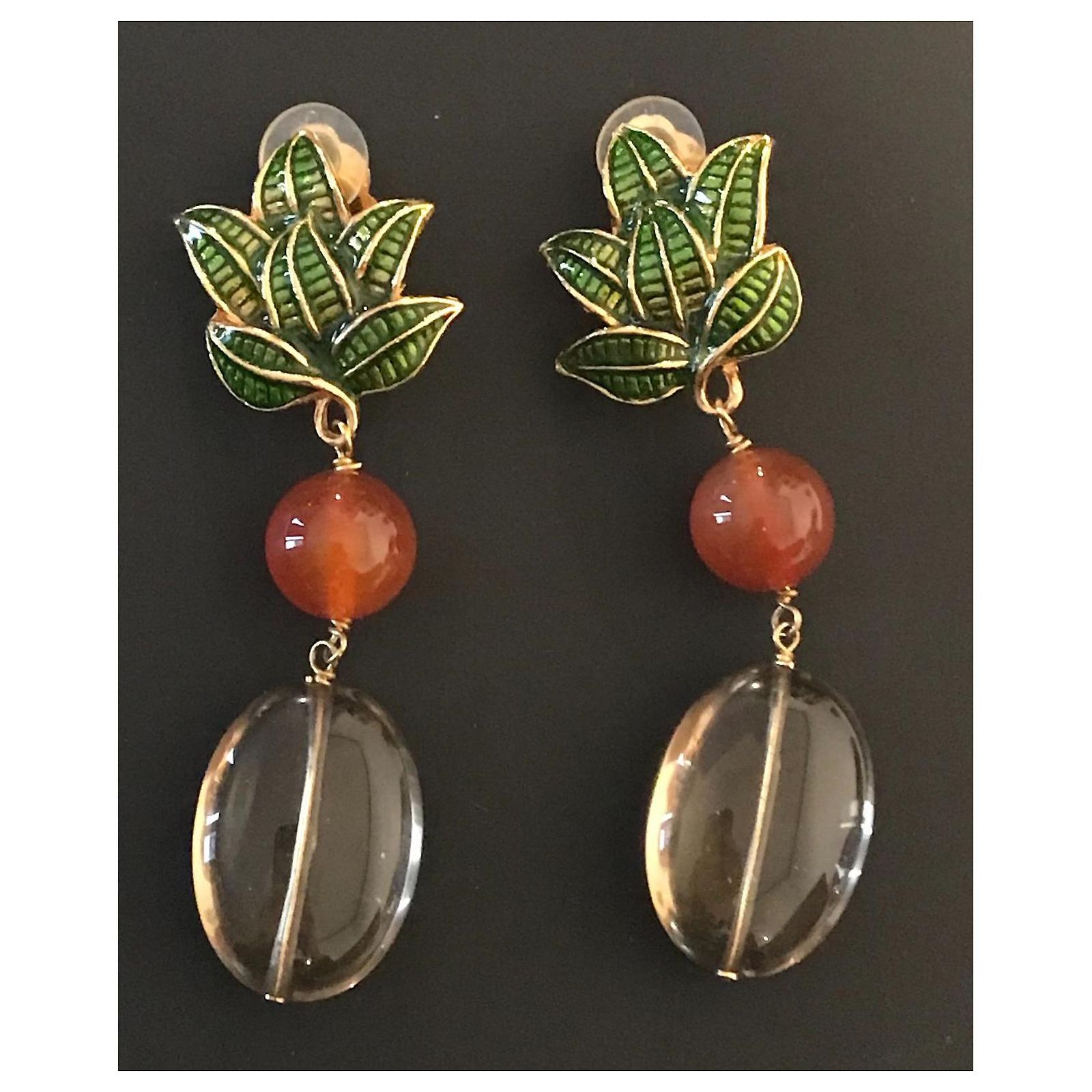 Paire De Boucles D'oreilles Et Broche Philippe Ferrandis - Vintage Rare