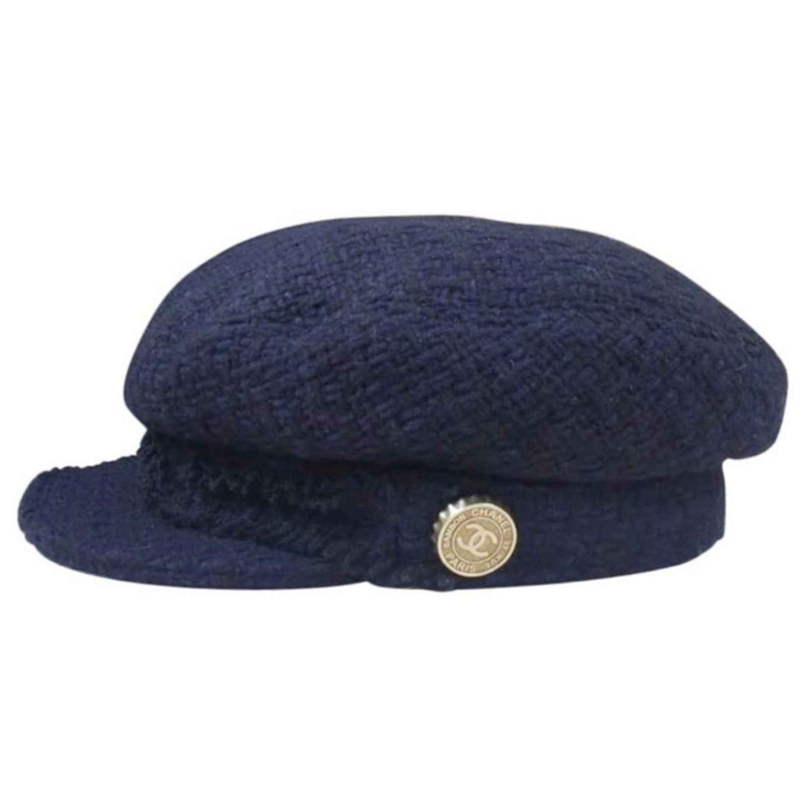 Chanel Navy Tweed Cap Navy blue ref.450640 - Joli Closet display picture 2