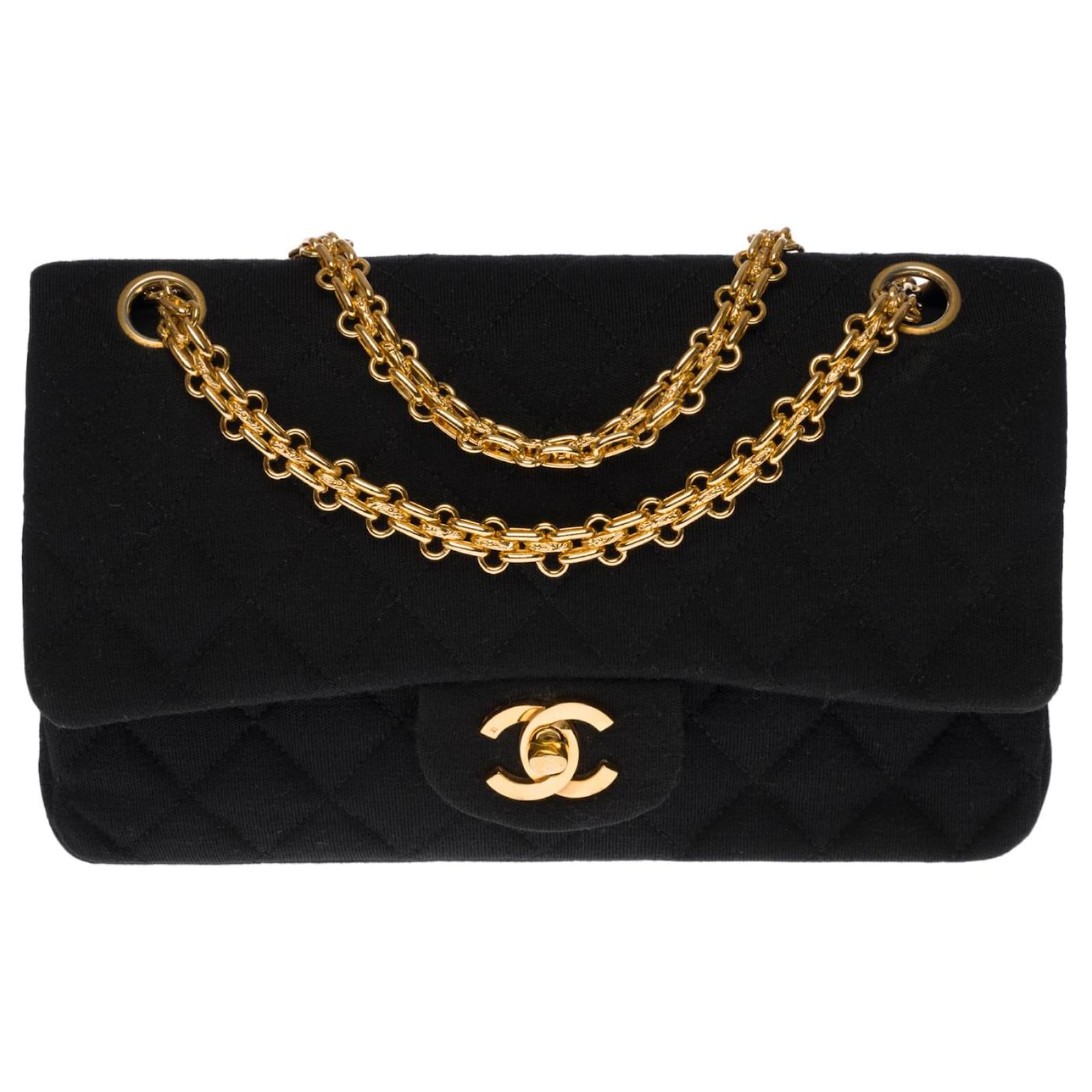 Chanel Splendid Timeless Bag 23cm with lined flap in black quilted