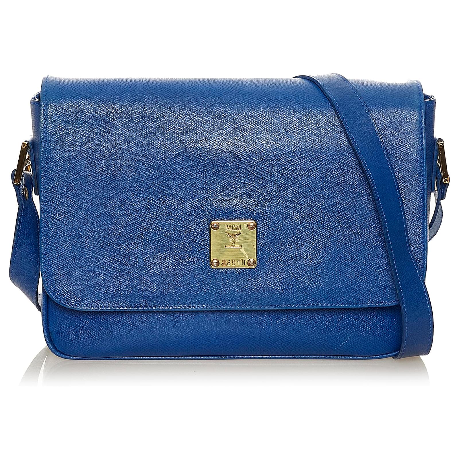 MCM Blue Leather Crossbody Bag Pony-style calfskin ref.450735 - Joli Closet