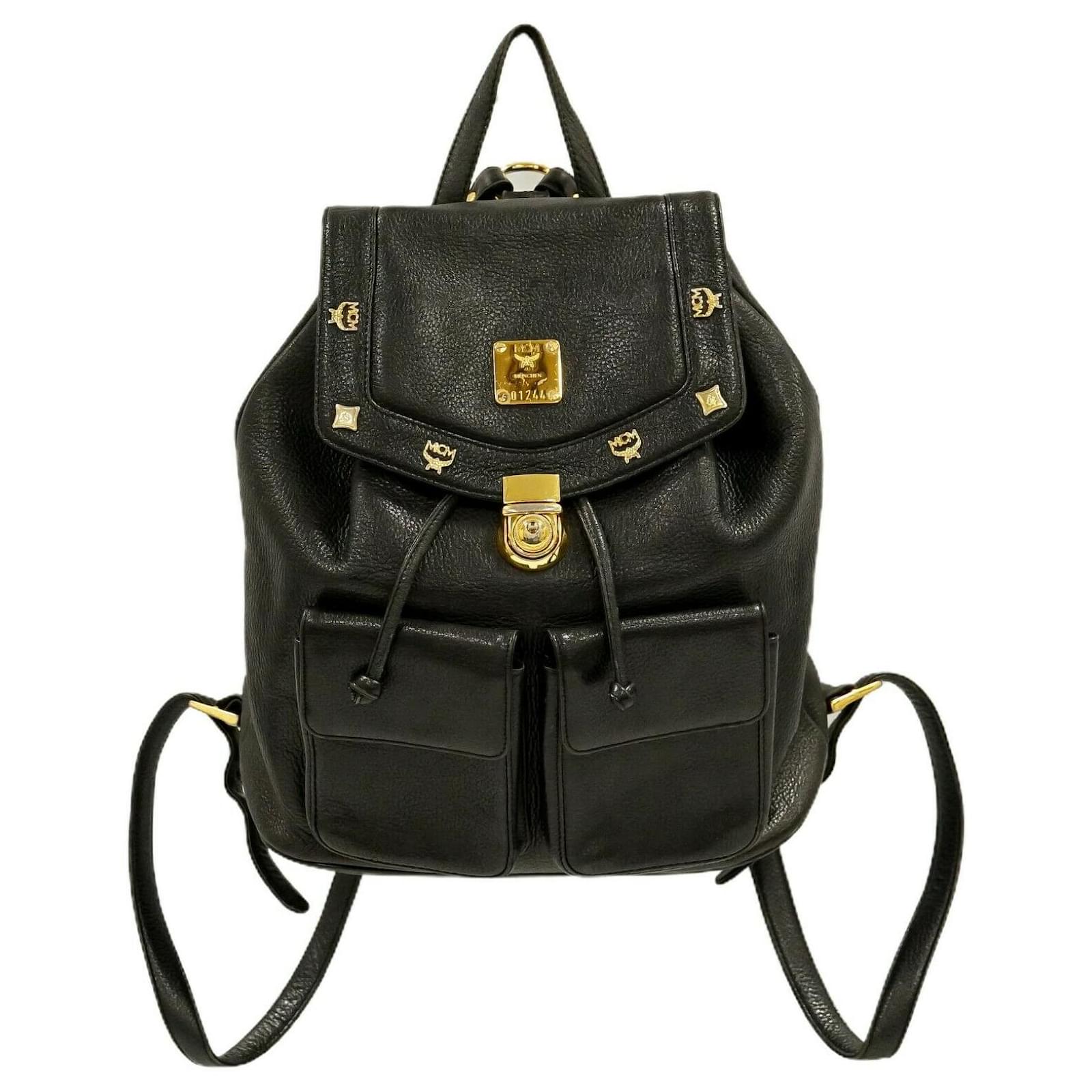 MCM Backpack Black Leather ref.451178 - Joli Closet