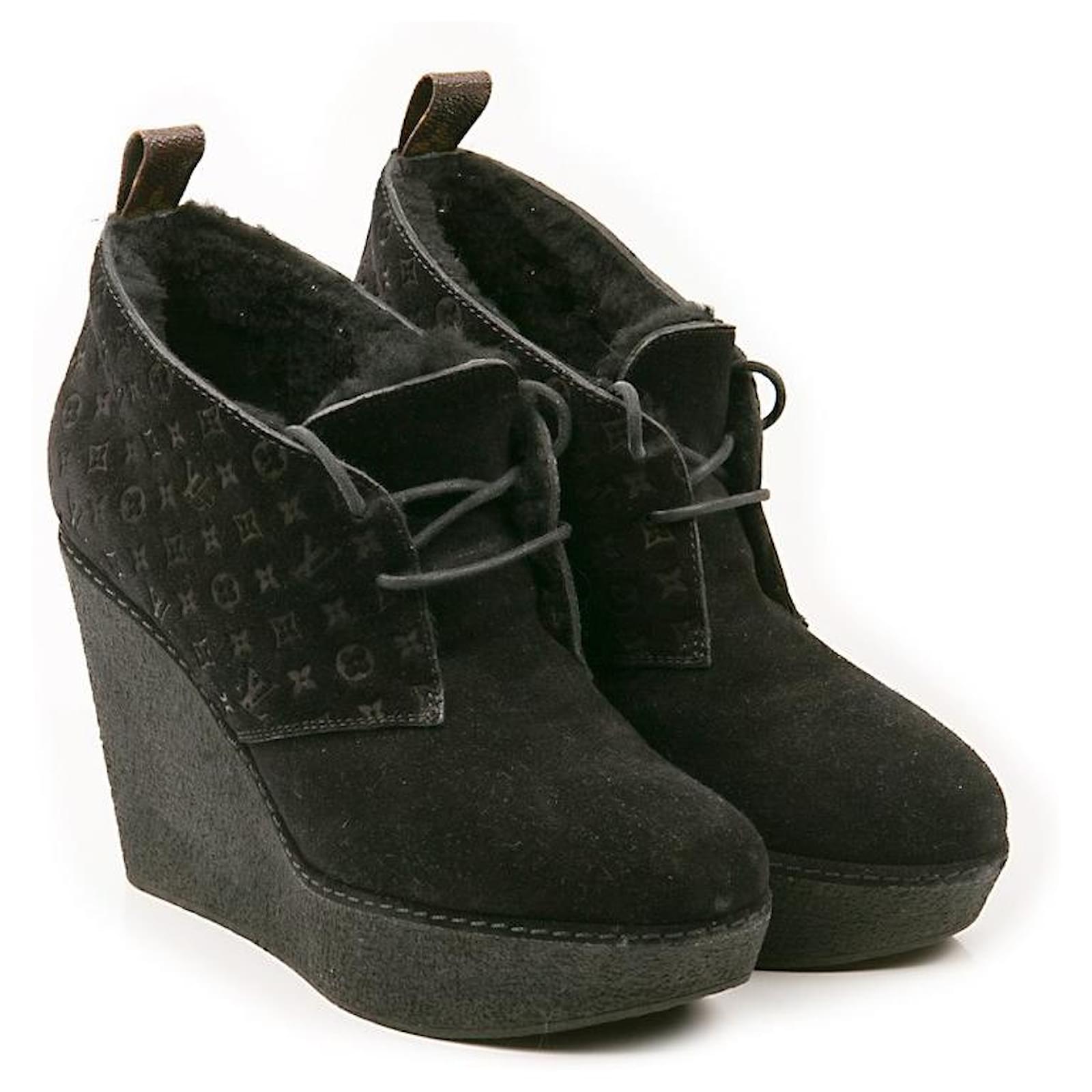 Louis Vuitton monogram Wedge Ankle Boots, Boots - Designer