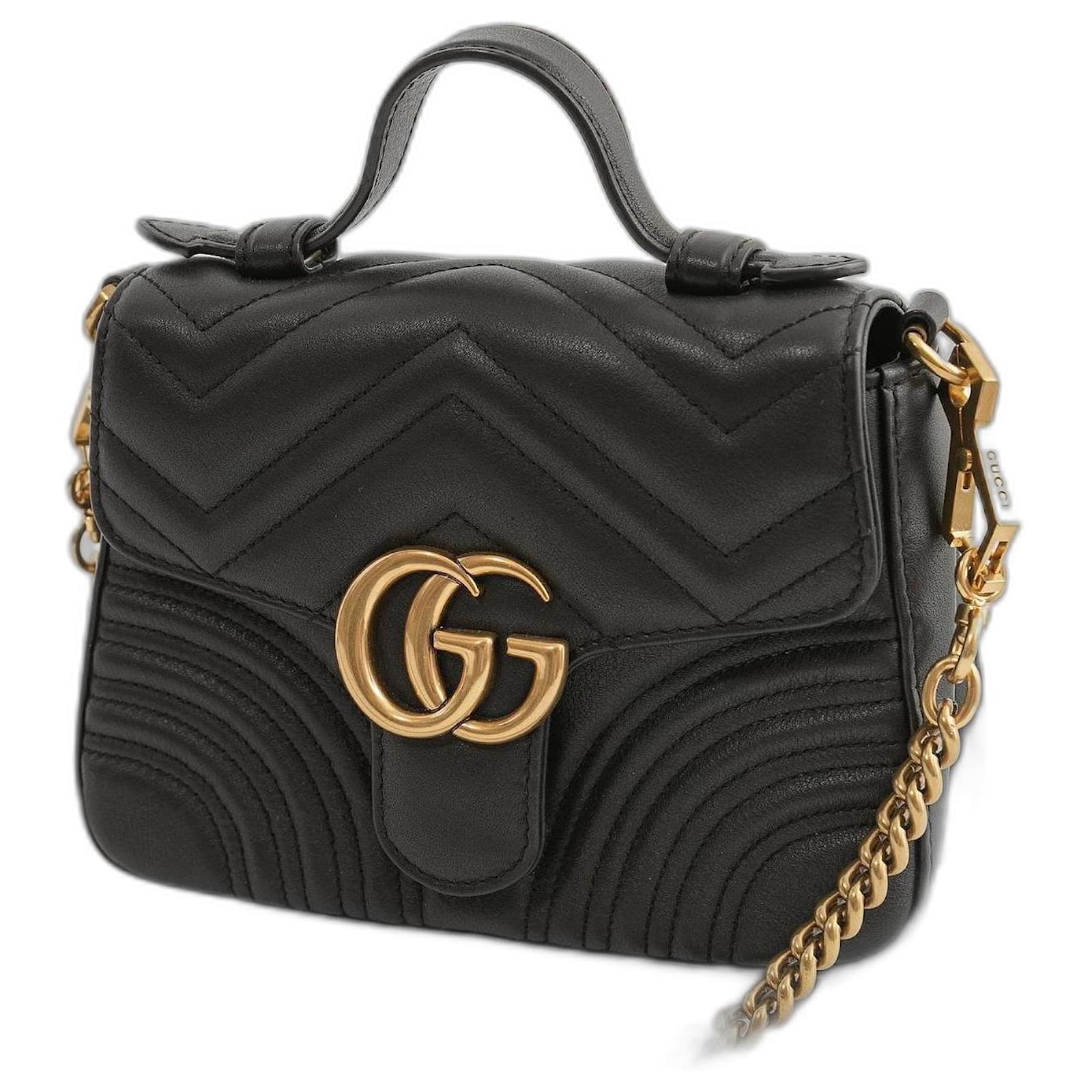Gucci handbag bag 120984 LEATHER & CANVAS HORSEBIT GUCCISSIMA GG PURSE  Black ref.383553 - Joli Closet