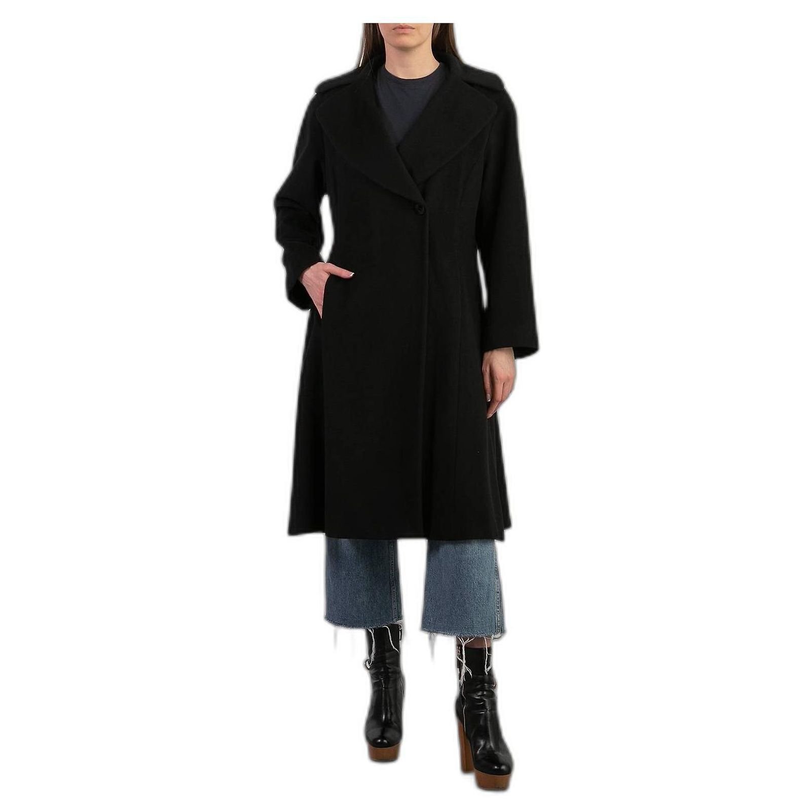 Robe Chemise Manteau Escada Taille 36 En Ramie Blanche - Longue, Style Ample, Occasion Très Bon État