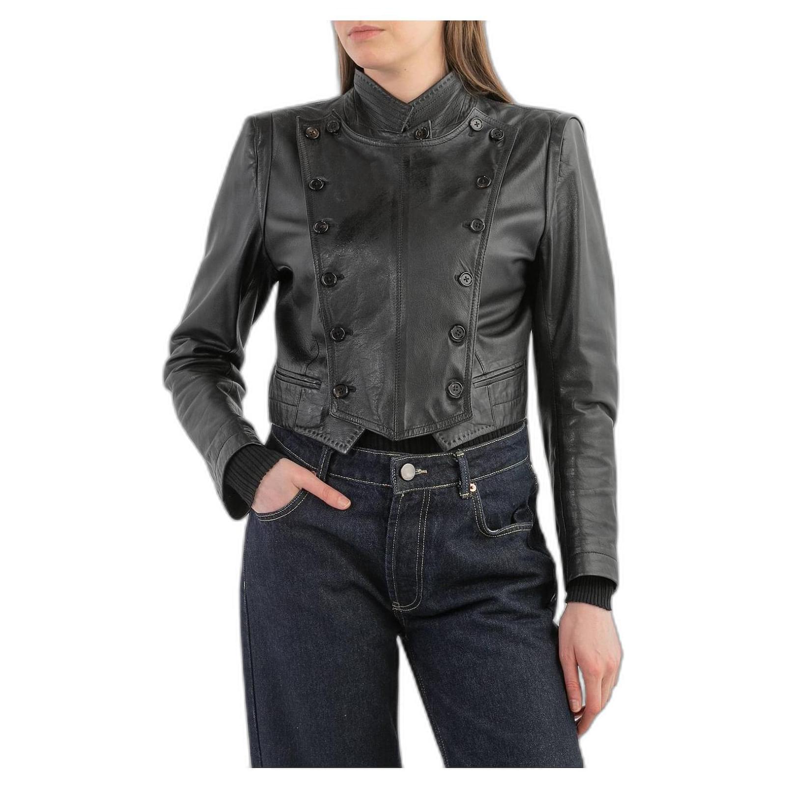 本人期　ANN DEMEULEMEESTER leatherjacket ANN DEMEULEMEESTER Vintage Women's Angelina Zip Leather Biker