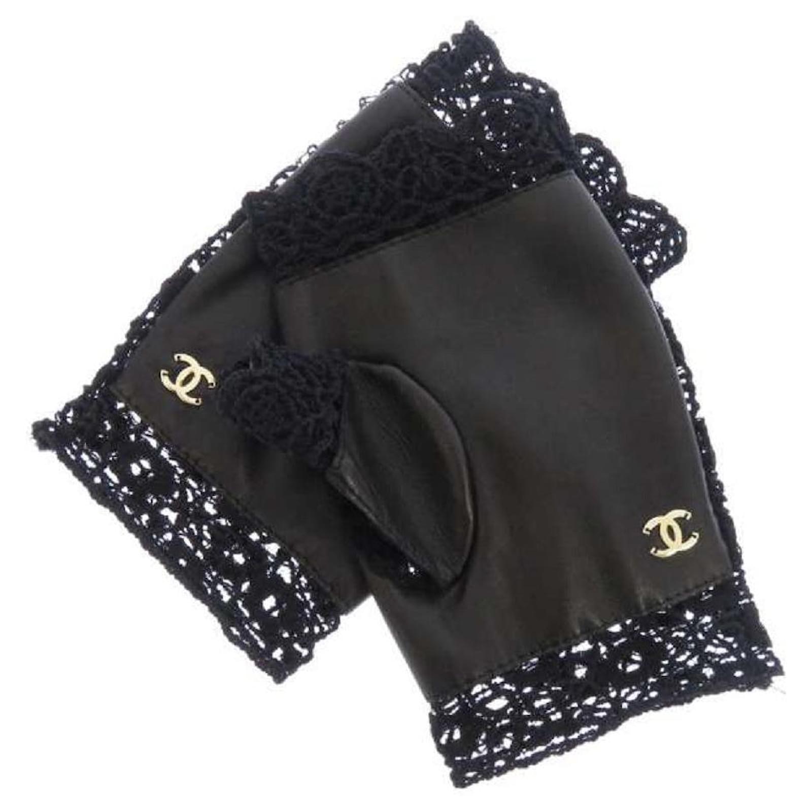 Chanel fingerless glove with a signature jewel accent  Fashion  accessories, Chanel gloves, Chanel accessories