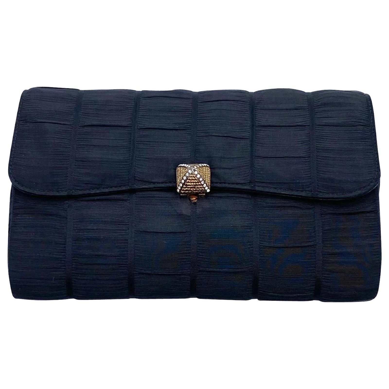 Borsa da sera vintage Gucci in raso nero ref.454603 - Joli Closet