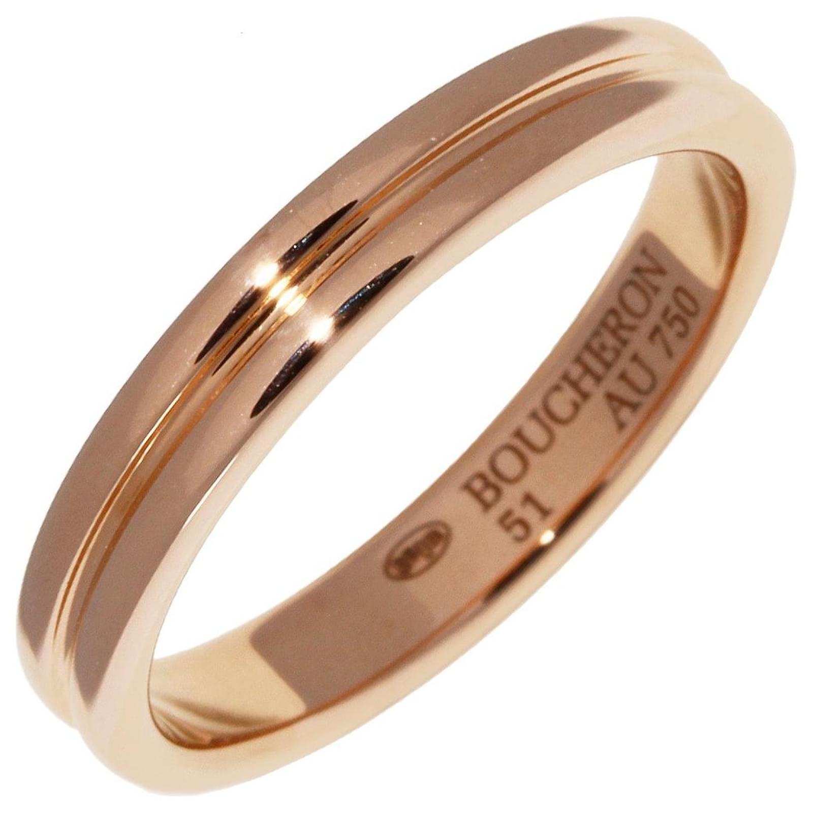 Used] Boucheron K18PG Godron Ring JAL00009 # 51 (NO. 10.5) Ring
