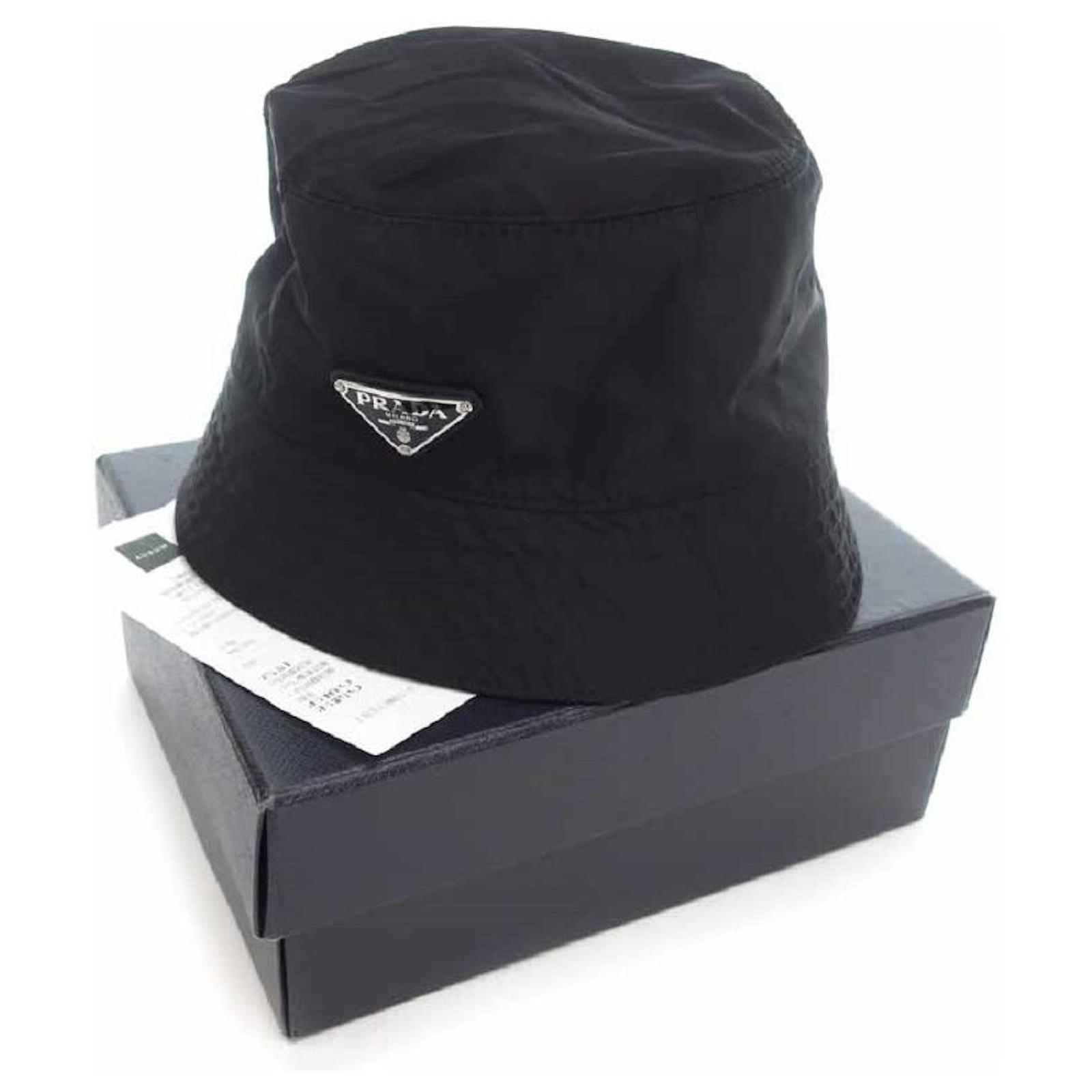 Used] Prada / PRADA Triangle Logo Plate Nylon Bucket Hat Size