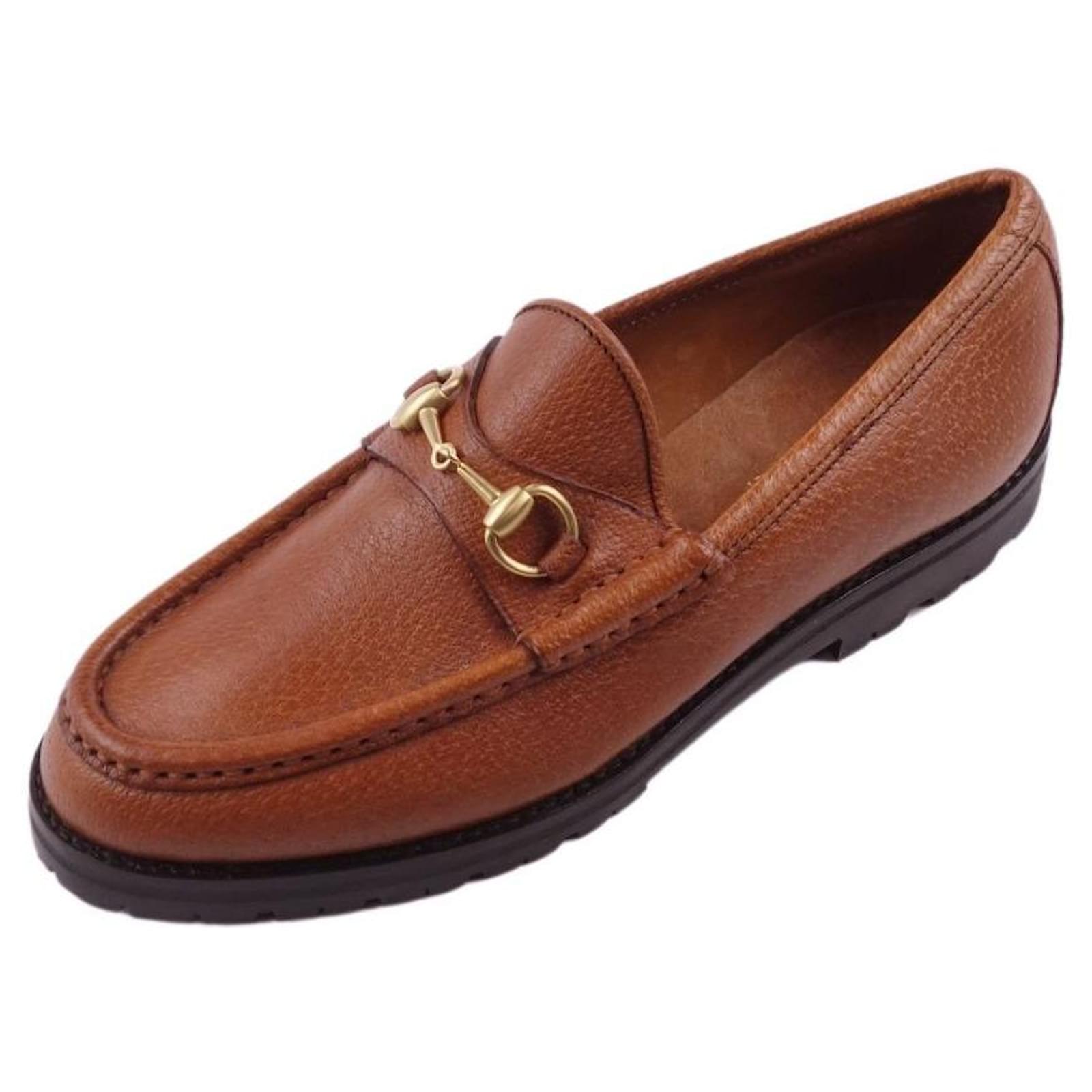 Vintag GUCCI Loafers Moccasins Horsebit Leather Shoes Women's Brown Size 35  1 / 2C (equivalent to )  - Joli Closet