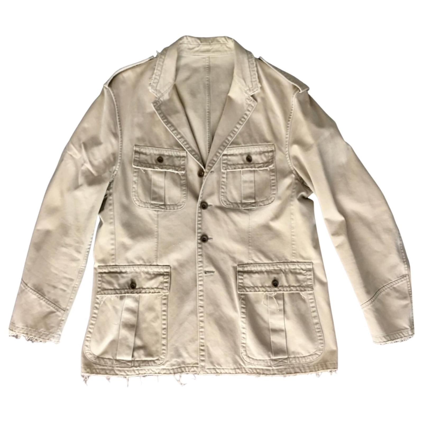 tema tornillo Cambiarse de ropa Chaqueta militar Saharan de Polo Ralph Lauren Beige Algodón ref.455426 -  Joli Closet