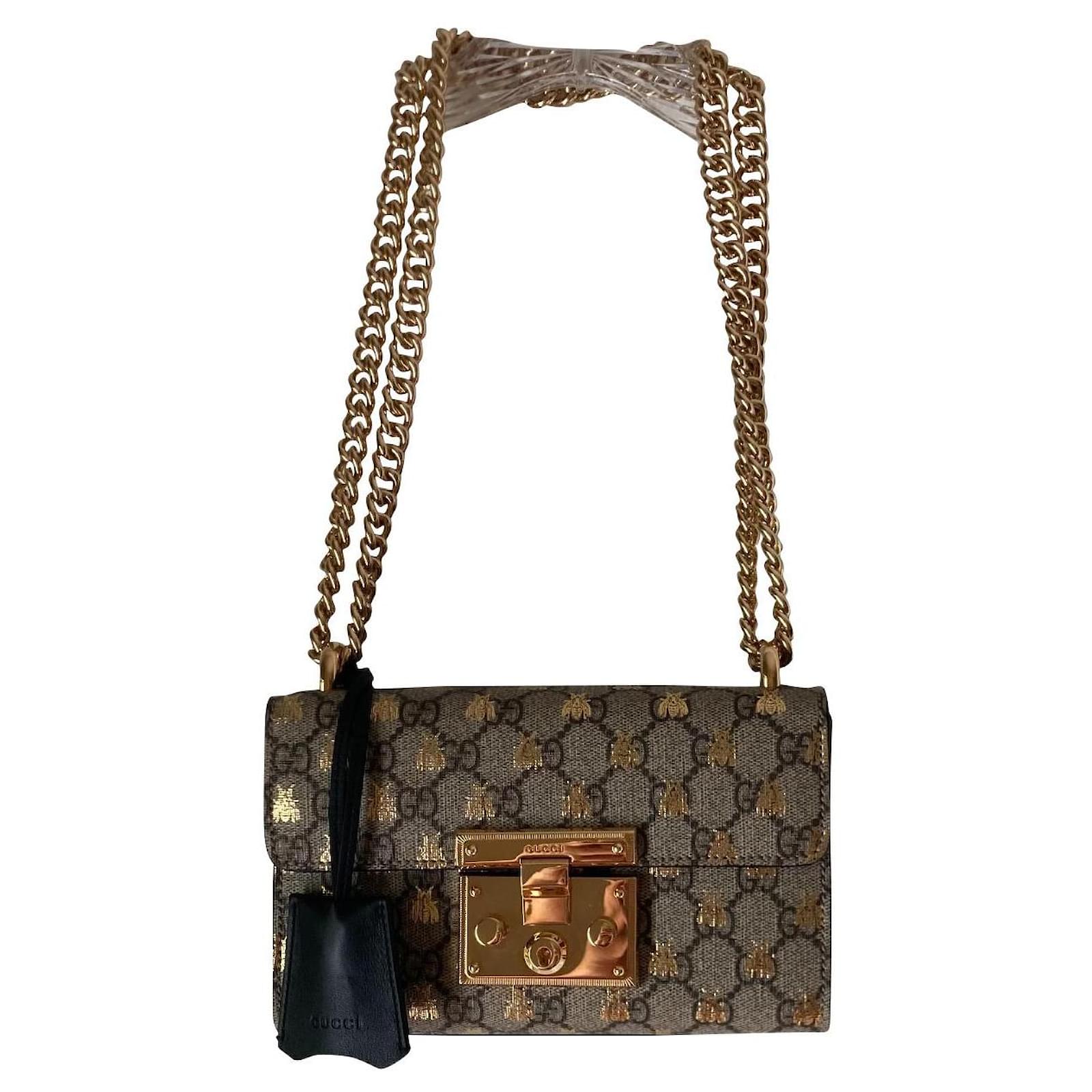 Gucci Interlocking Padlock GG Beige Crossbody Bag