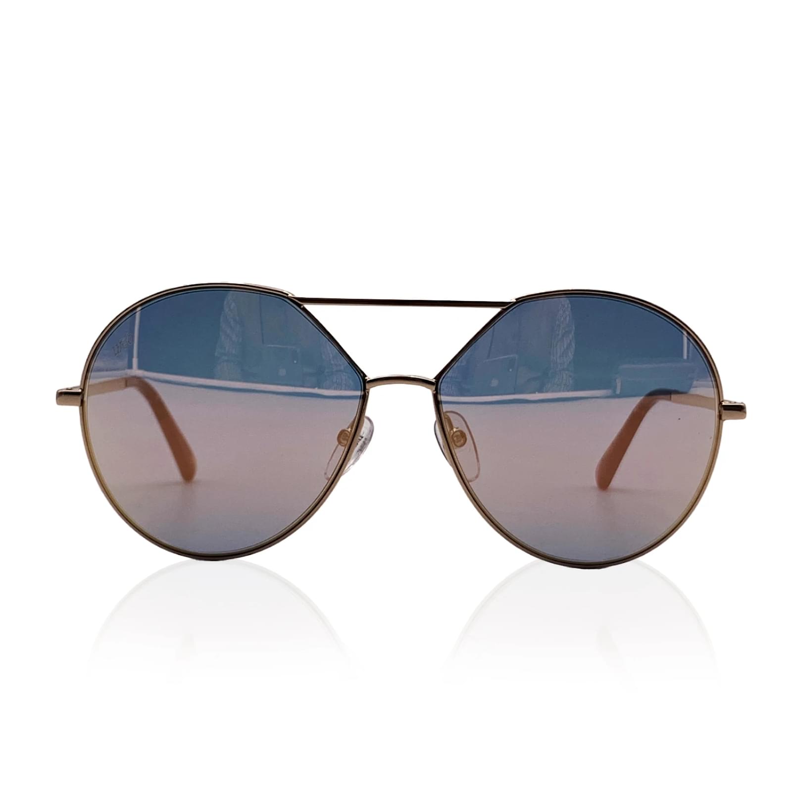 Sophia- Rose Gold Aviator Mirrored Sunglasses