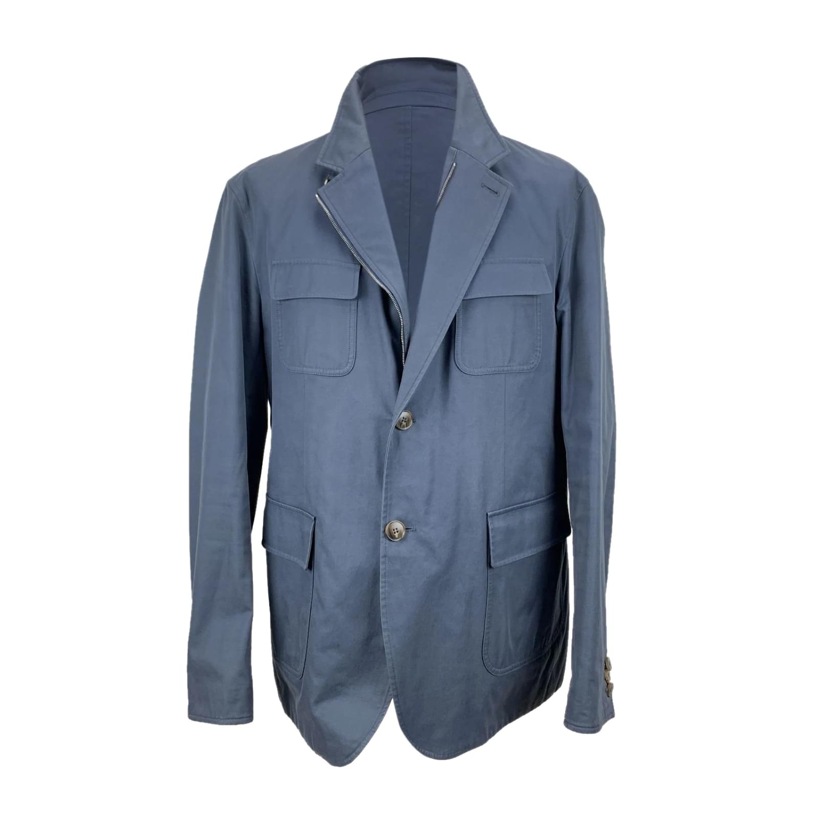 ジャケット Gucci Blue Cotton Blazer Double-breasted cotton jacket in blue | GUCCI® US