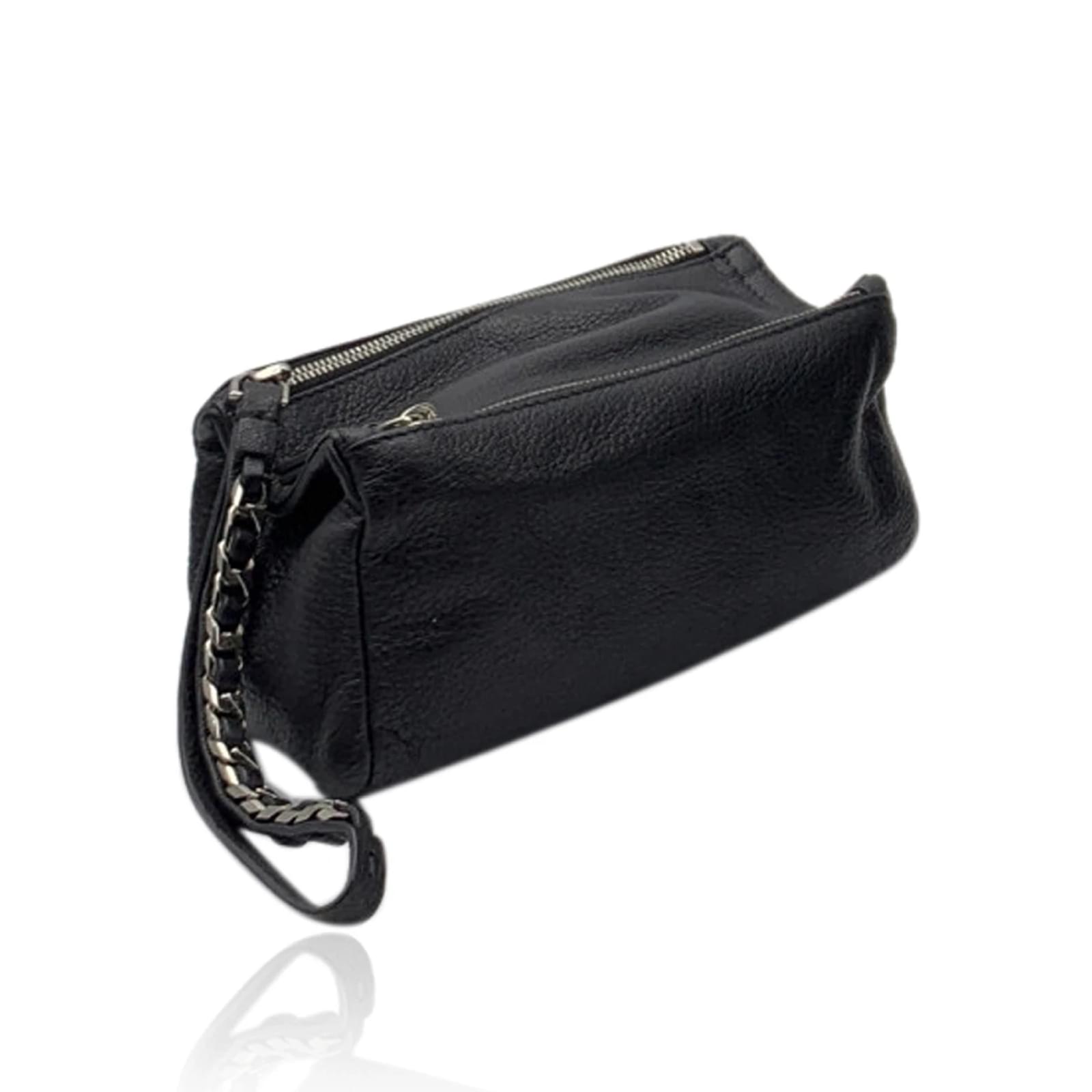 Givenchy Black Leather Flower Minaudiere Clutch Bag - Yoogi's Closet