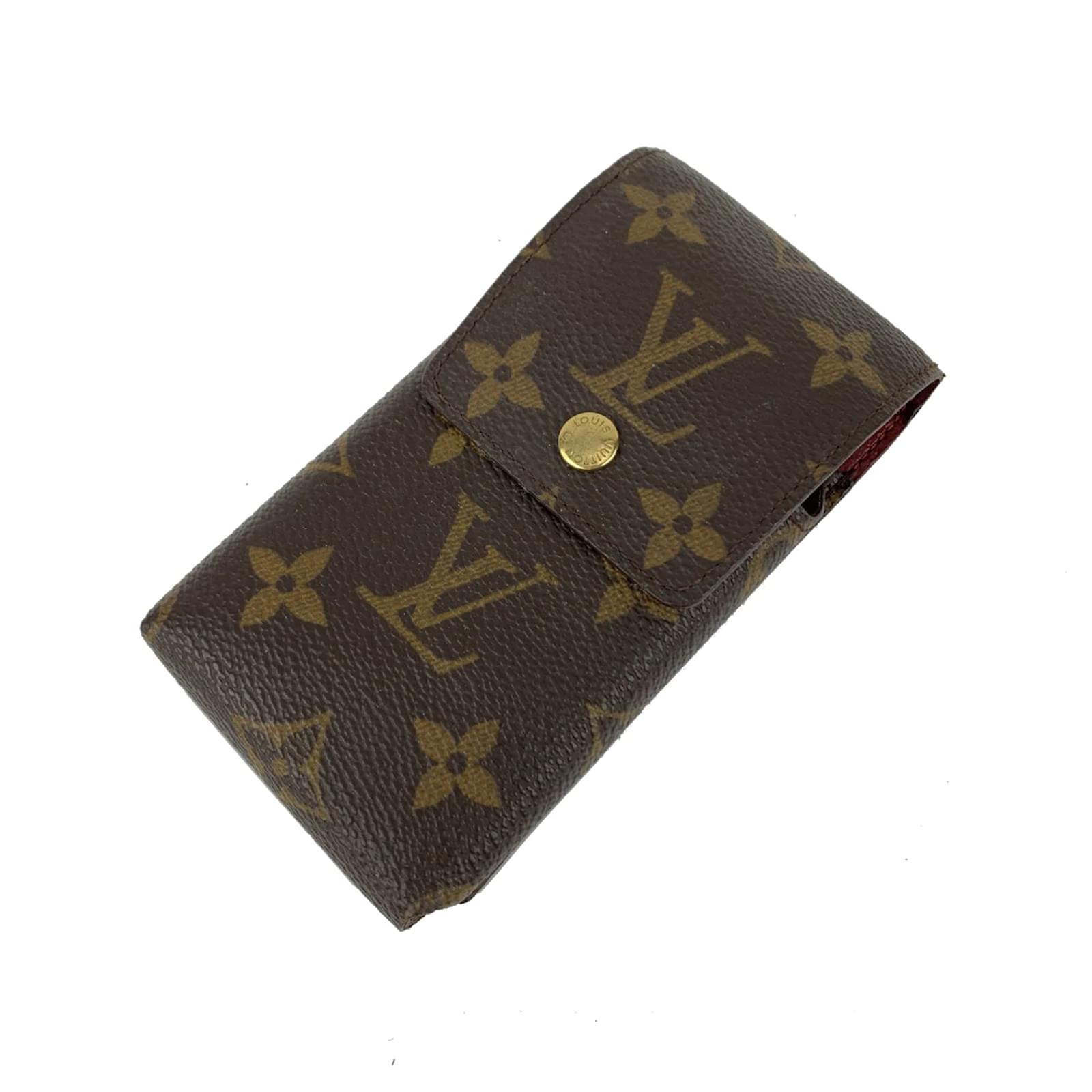 Louis Vuitton Monogram Canvas Etui Phone Holder Belt Pouch Brown Cloth  ref.456892 - Joli Closet