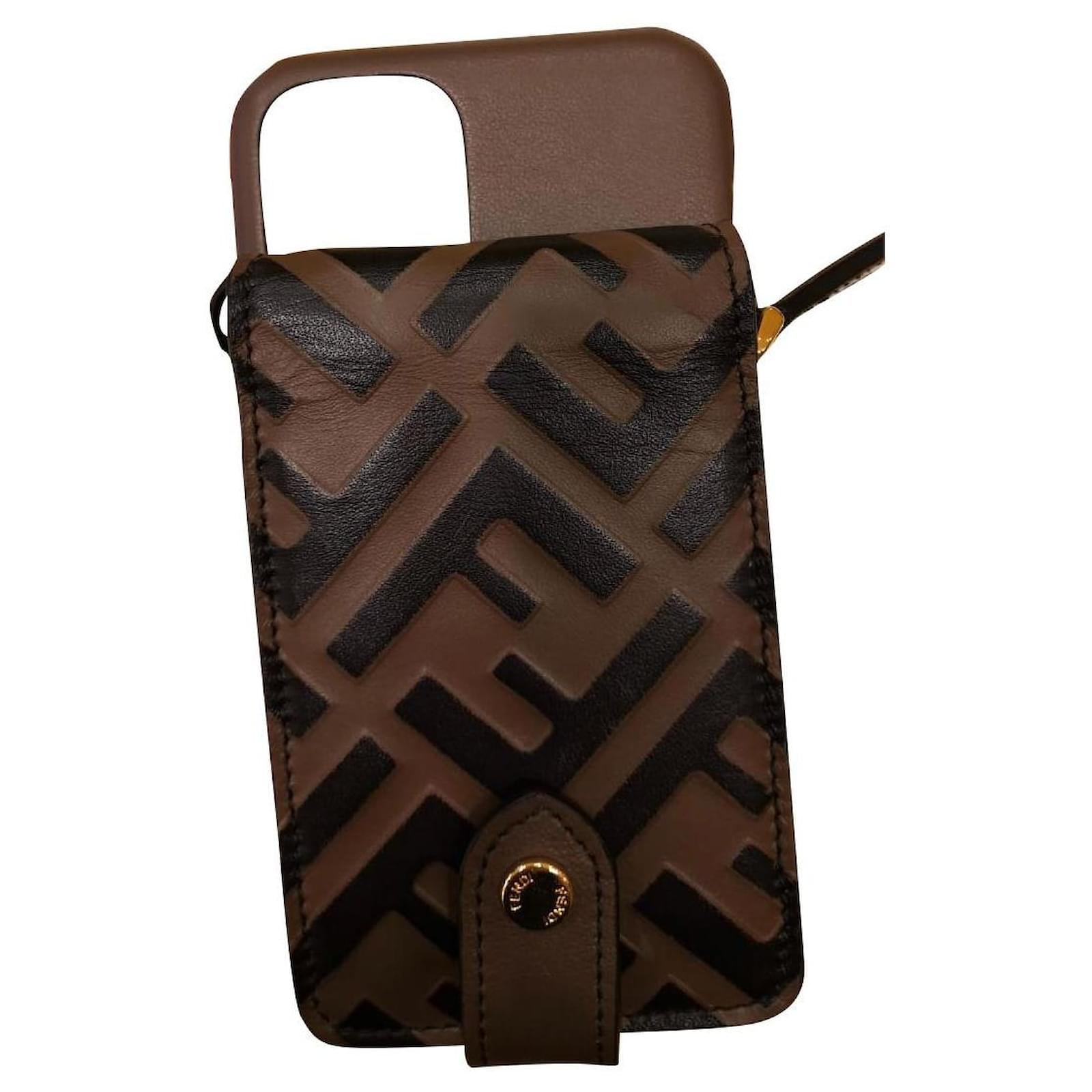 Fendi iPhone 11 Pro case new with tag dustbag invoice Brown