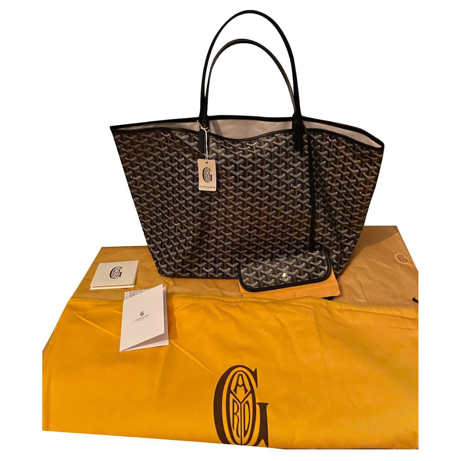Goyard Saint Louis GM shopping bag Black Light brown Synthetic Cotton  ref.457329 - Joli Closet