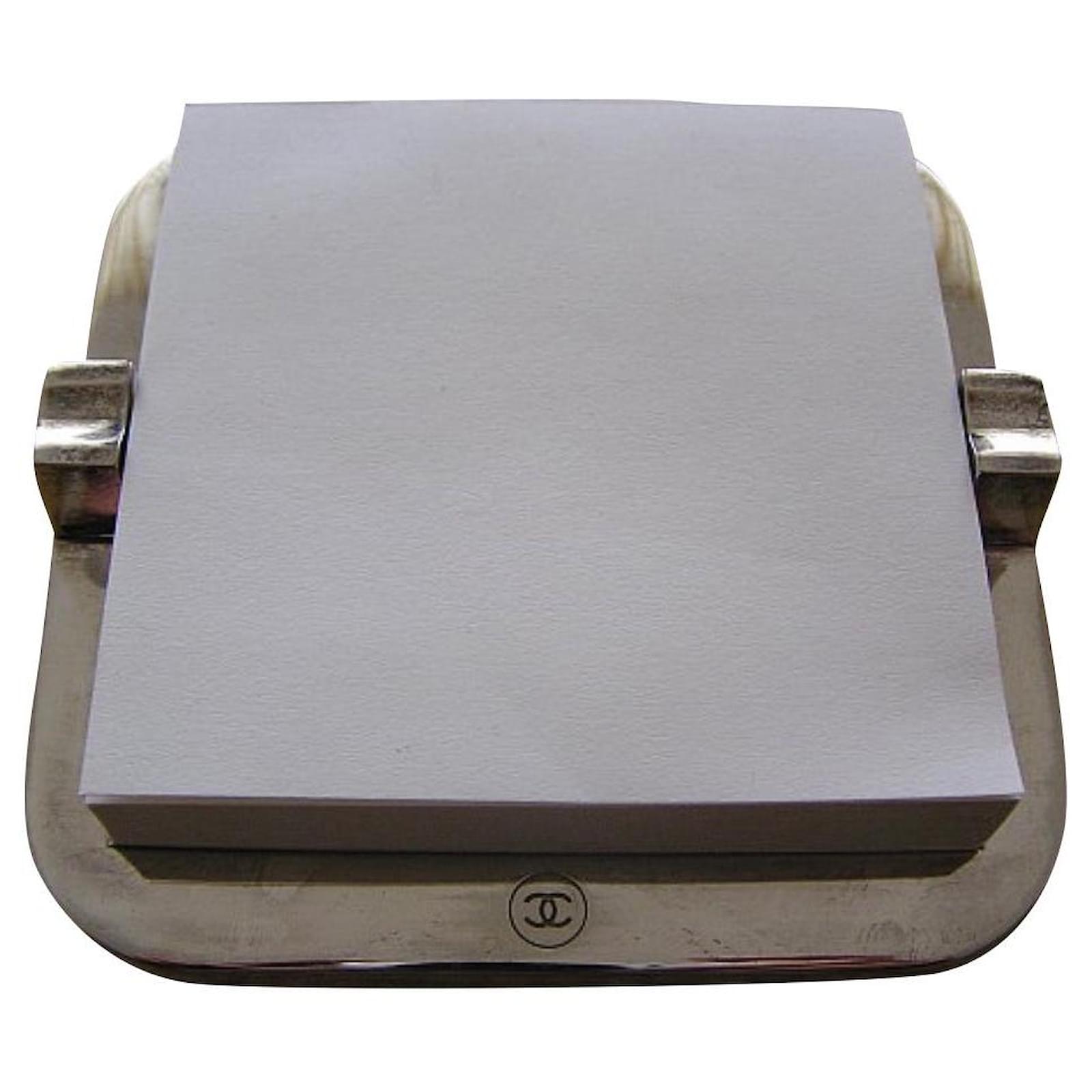 EXTREMELY RARE Chanel Paper Note Holder/ Notes Holder Silver hardware