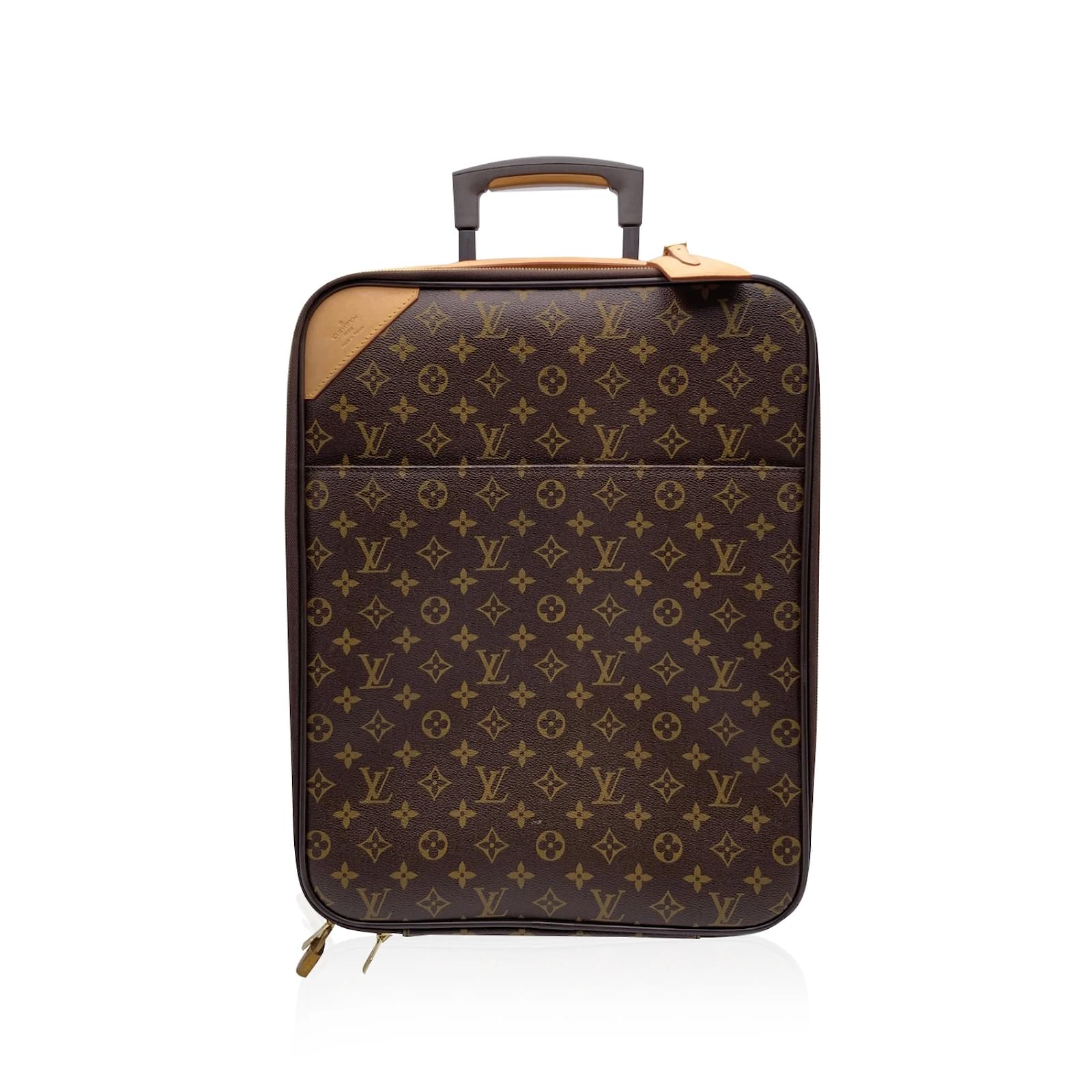 Louis Vuitton Monogram Canvas Pegase 50 Trolley Rolling Luggage Brown Cloth  ref.457751 - Joli Closet