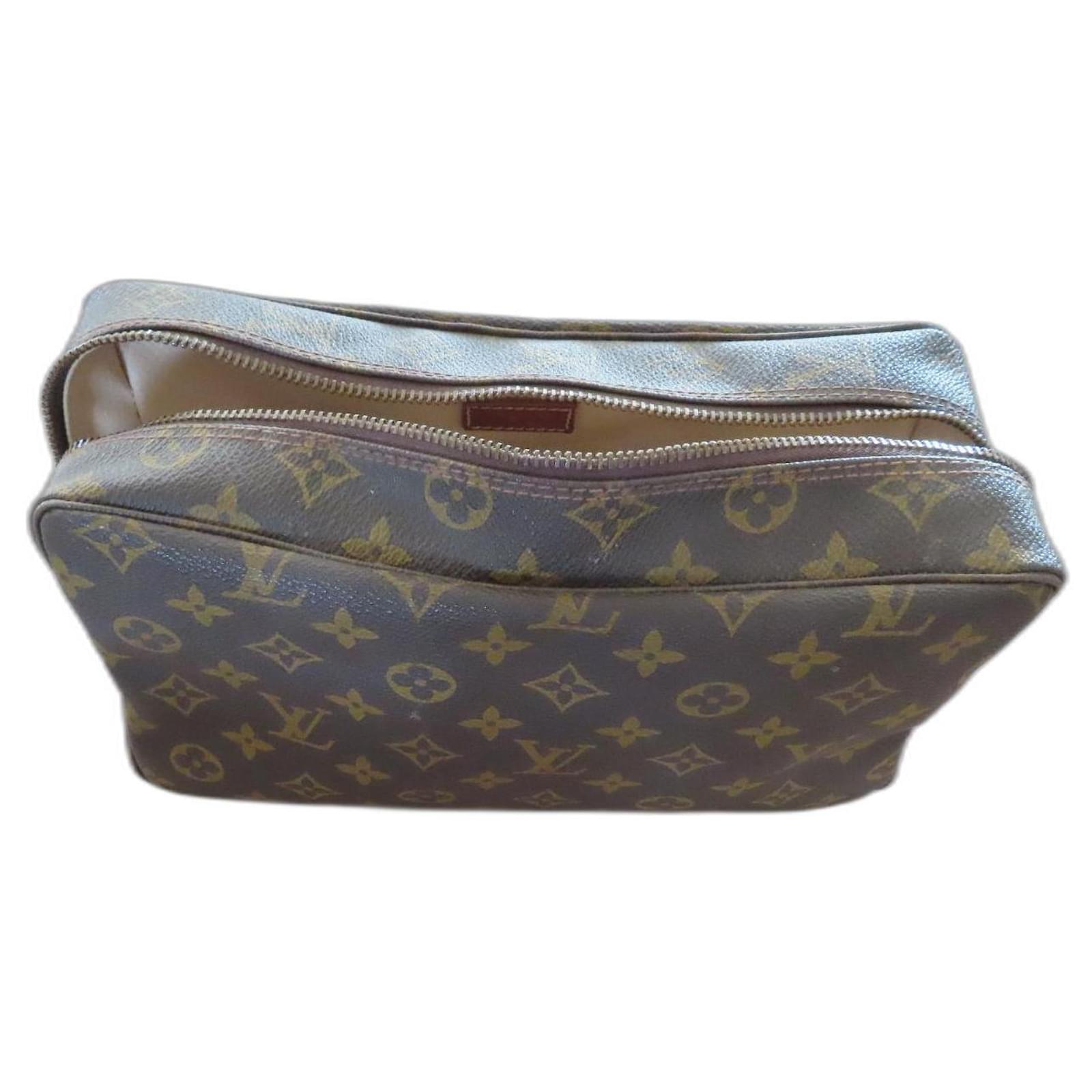 Louis Vuitton Monogram Small Toiletry Brown Leather Pouch Bag