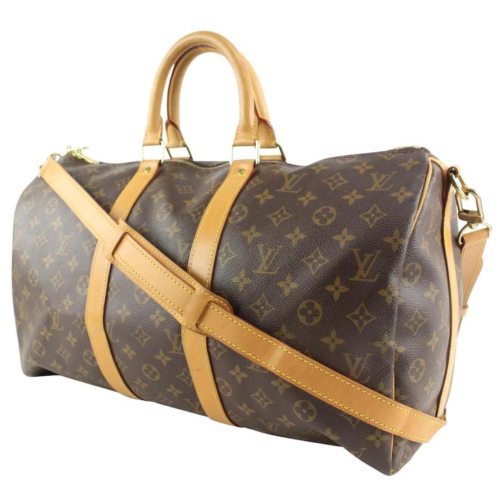 Leder Reisetasche mit Louis Vuitton Muster