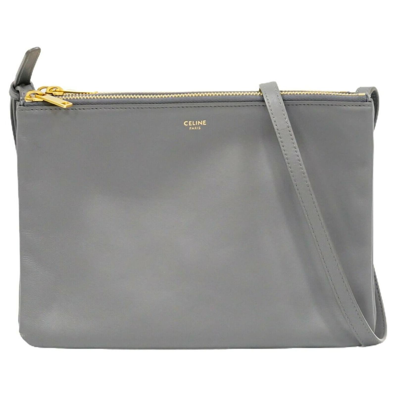 Celine Grey Leather Trio Bag Celine