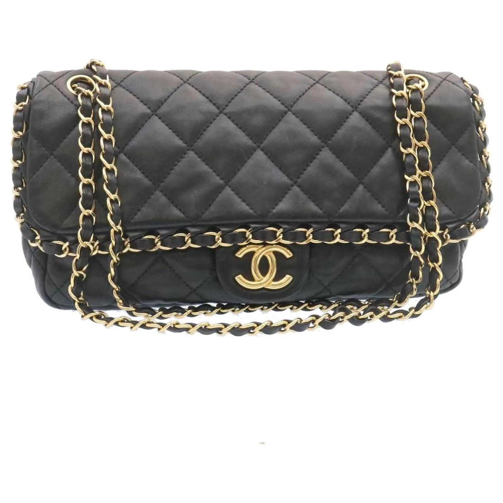 chanel leather tote with chain