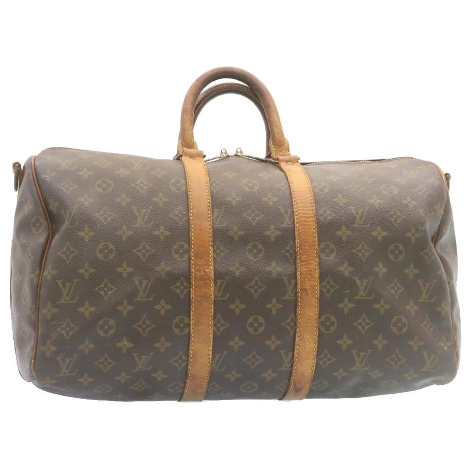 LOUIS VUITTON Monogram Keepall Bandouliere 45 Boston Bag