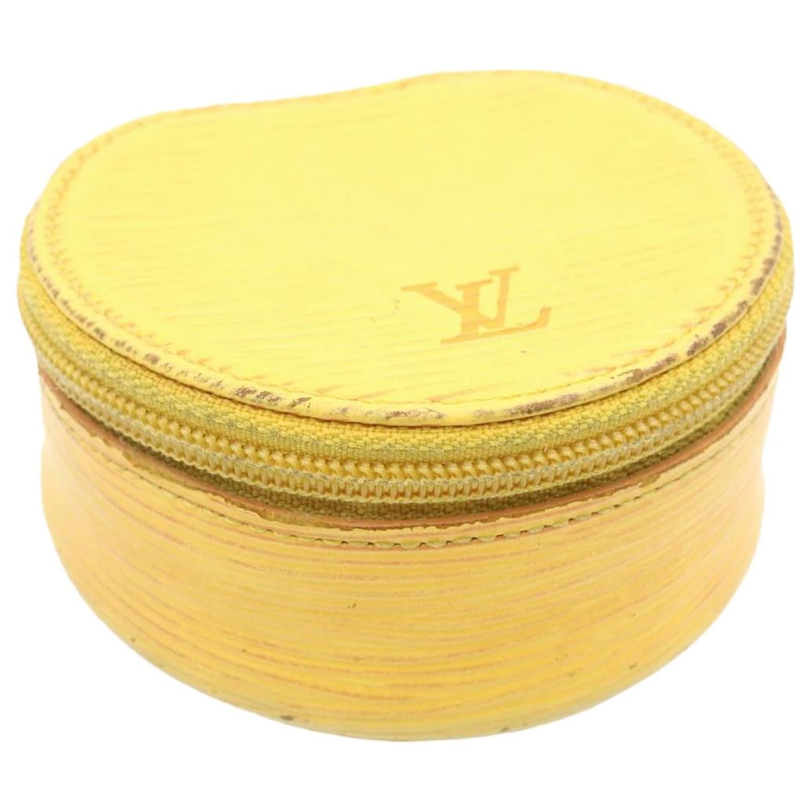 Louis Vuitton raro joyero de cuero Epi amarillo