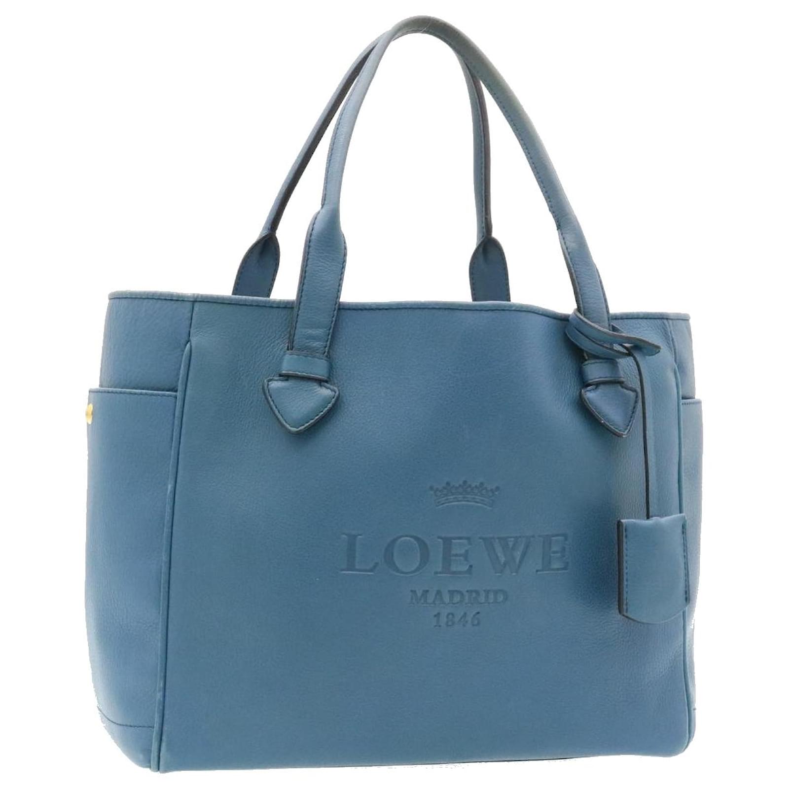Hand Bag Leather Blue ms216 - Joli Closet