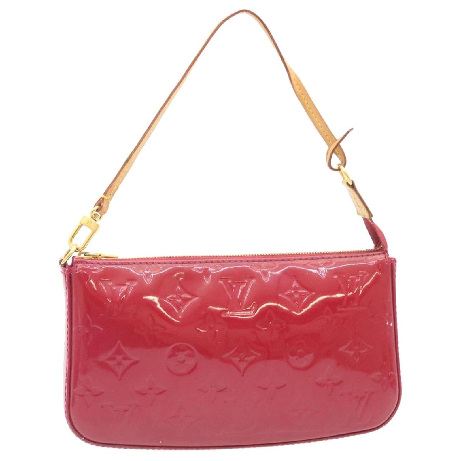 Louis Vuitton LV Mini pochette Vernis Rose gold Pink Leather ref