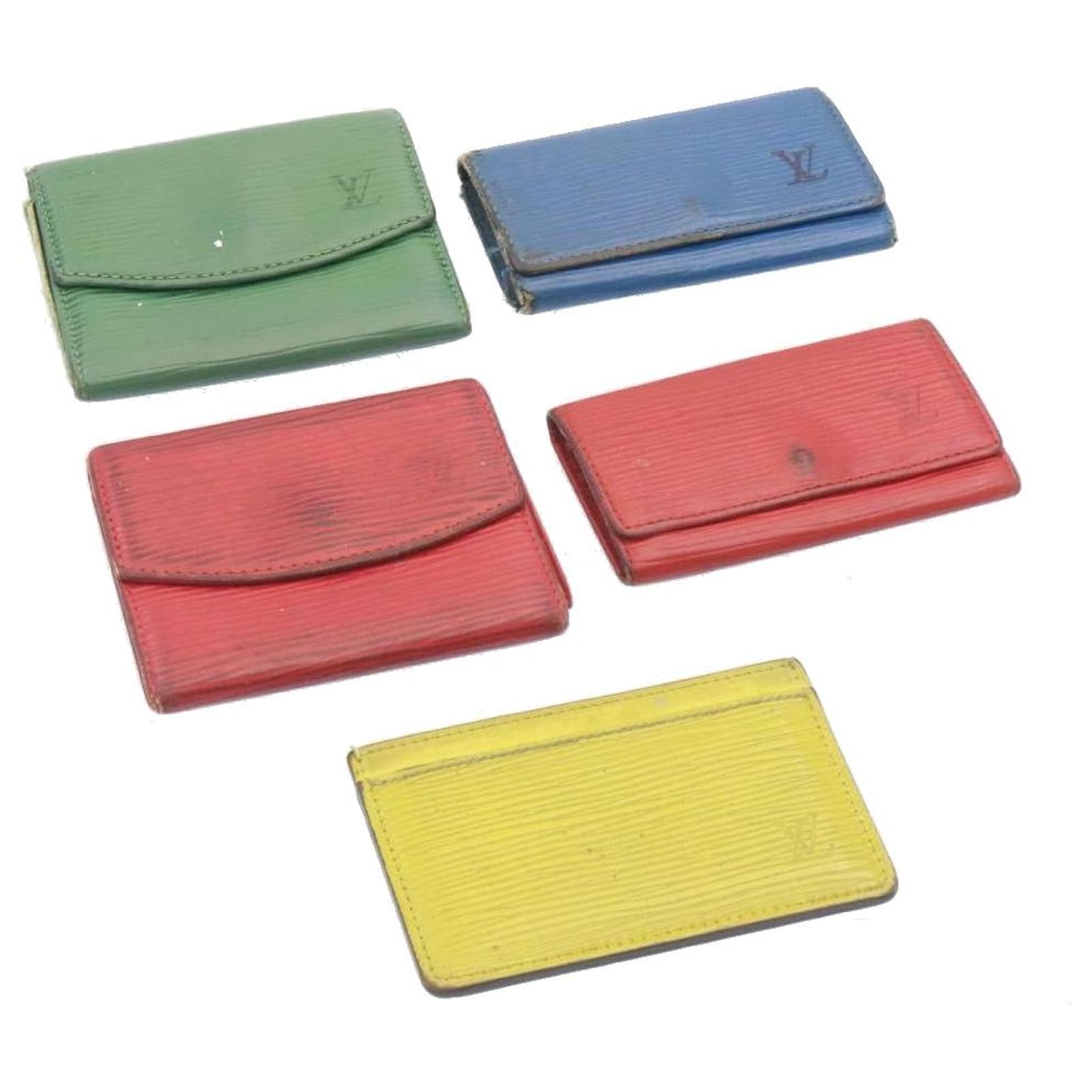 LOUIS VUITTON Epi Wallet Key Case Card Case 5Set Red Blue Green LV Auth  yk3061 Leather ref.461446 - Joli Closet