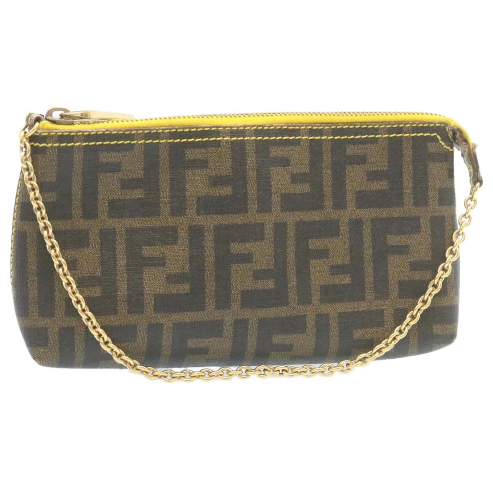 Fendi Women Wallet on Chain with Pouches Brown Leather Mini-Bag