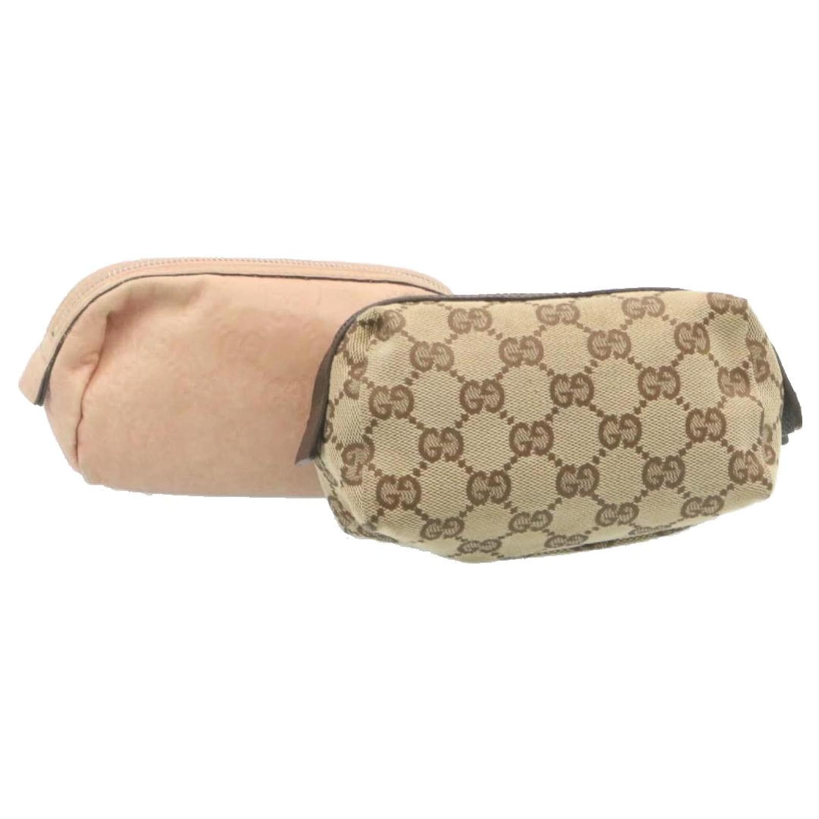 GUCCI GG Canvas Guccissima Leather Cosmetic Pouch 2Set Pink Beige Auth  yk3194 ref.461749 - Joli Closet