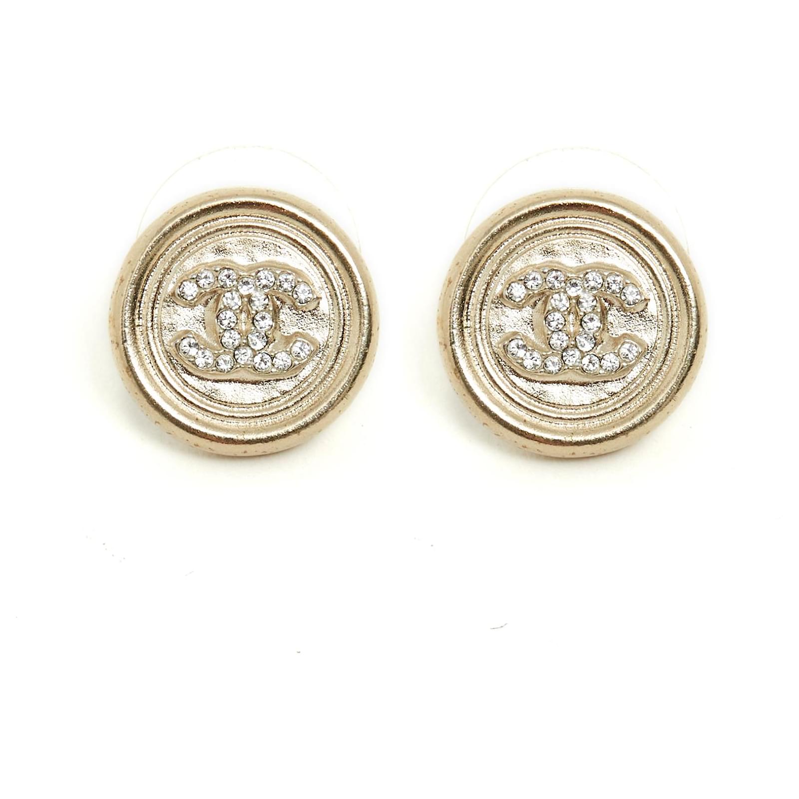 Chanel CC STUD BUTTONS Golden Metal ref.461998 Joli Closet