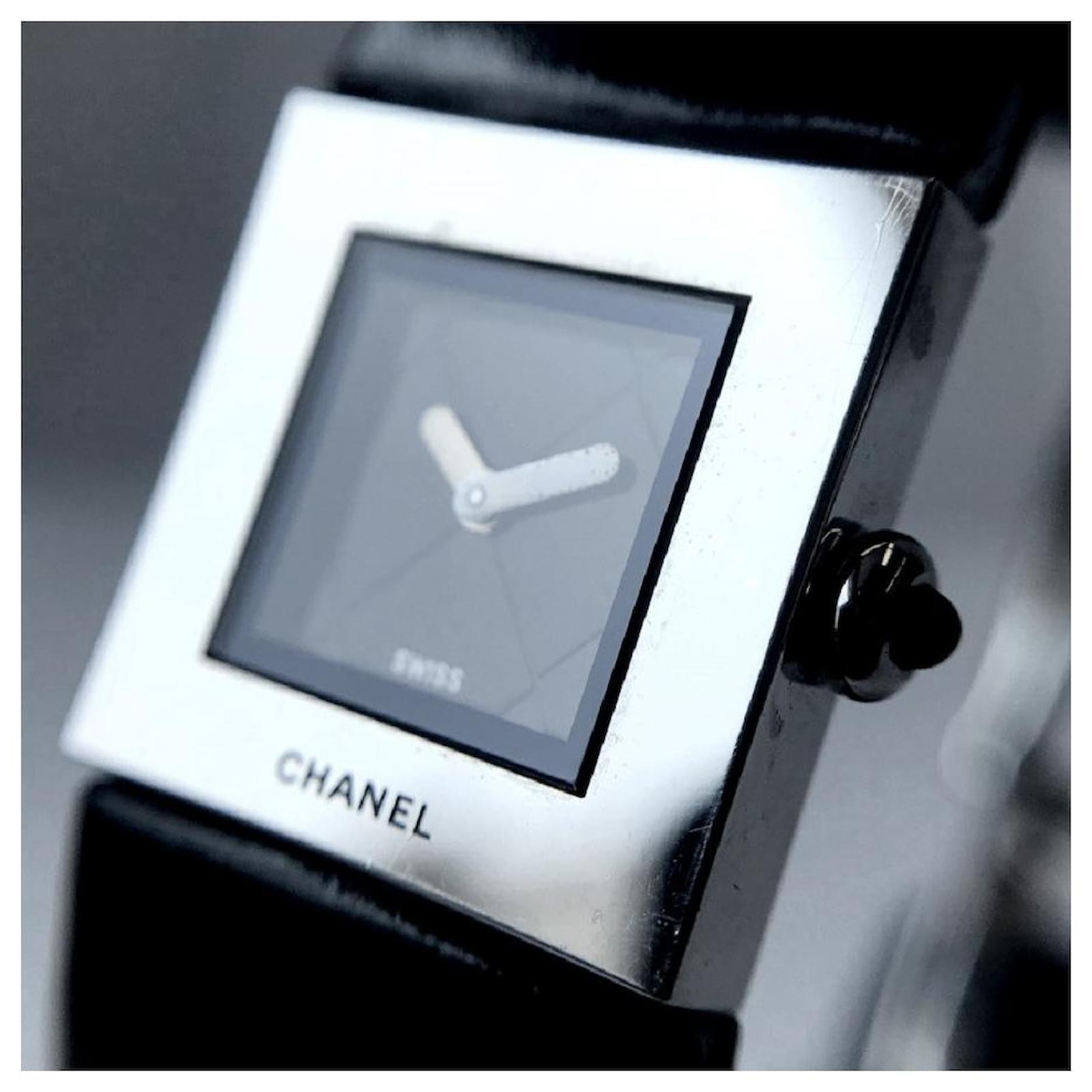 Usato] CHANEL Chanel Matrasse [Orologio] CHANEL Chanel Matrasse SS Cintura  in pelle al quarzo Batteria sostituita Nero Argento Acciaio ref.462293 -  Joli Closet
