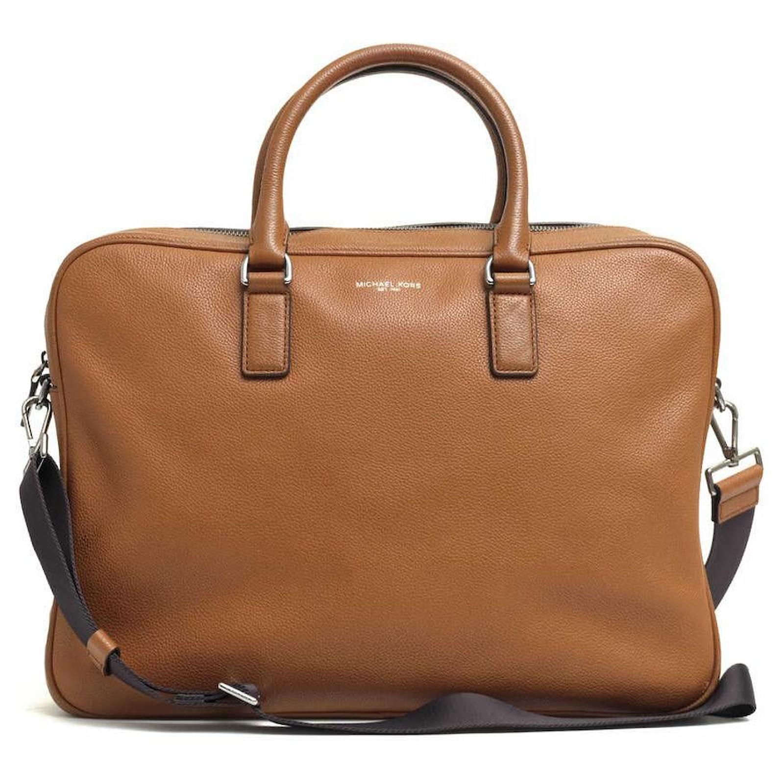 Used] Michael Kors / Michael Kors / 37T7LRUA3L RUSSEL LG BRIEFCASE Russell  business bag Brown Leather  - Joli Closet