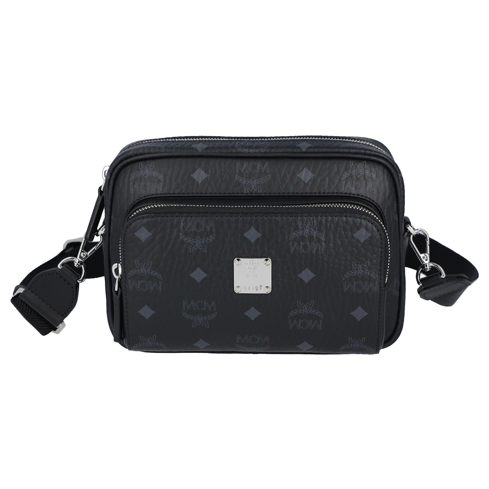 MCM Classic Crossbody Bags in Visetos Black Cloth ref.462447