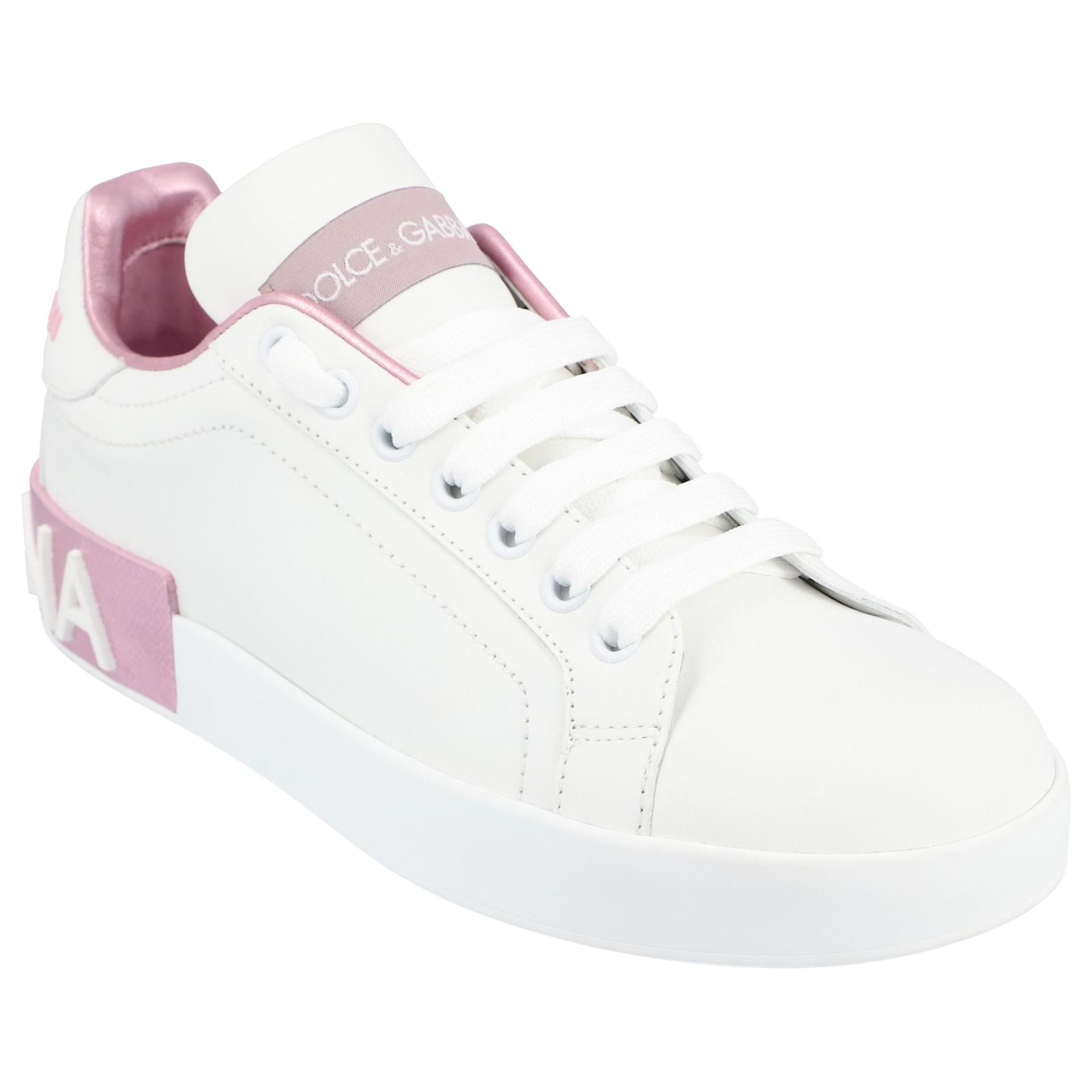 Sneakers Dolce \u0026 Gabbana Portofino in pelle di vitello nappa bianca Bianco  ref.462519 - Joli Closet