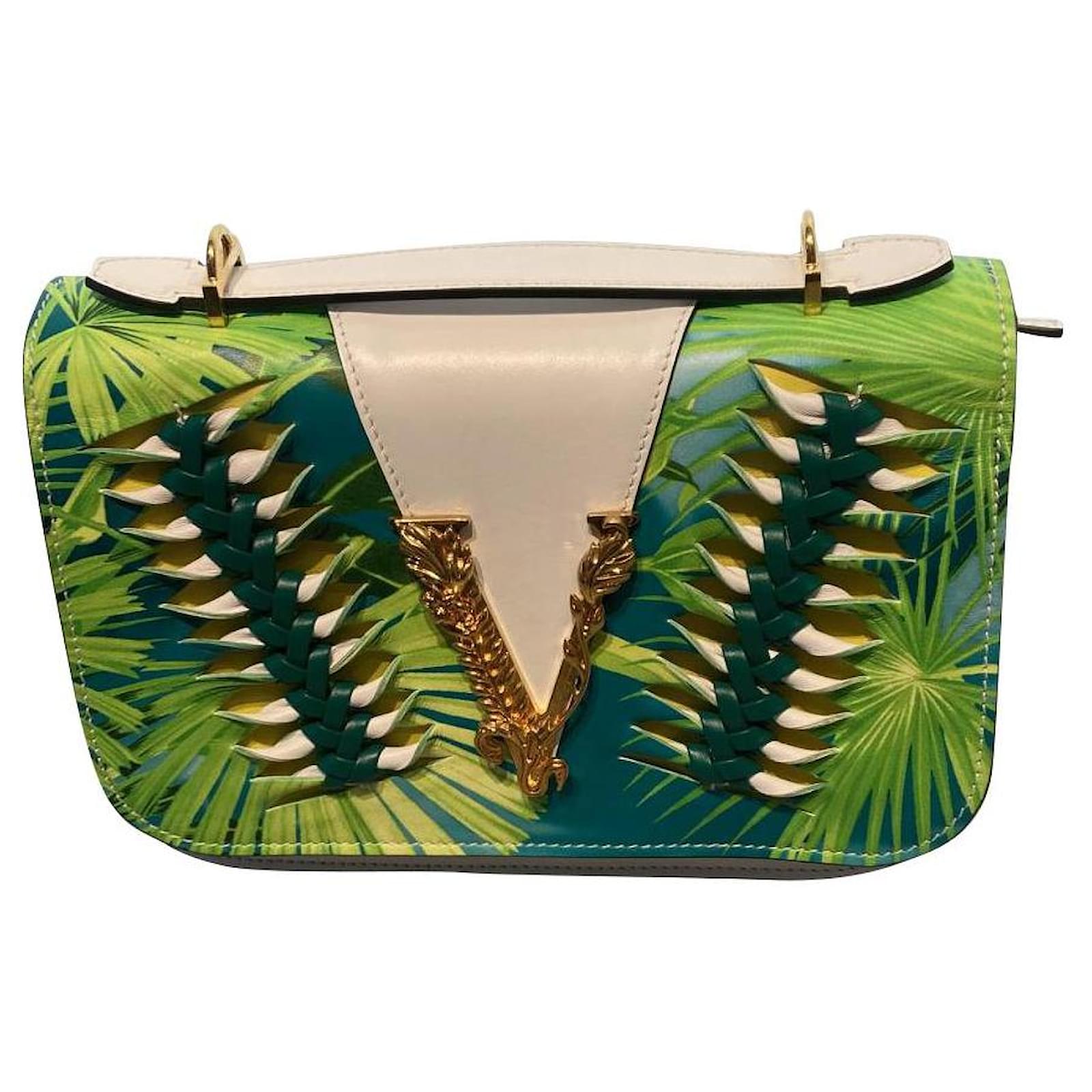 jungle bag by versace new Green Leather 