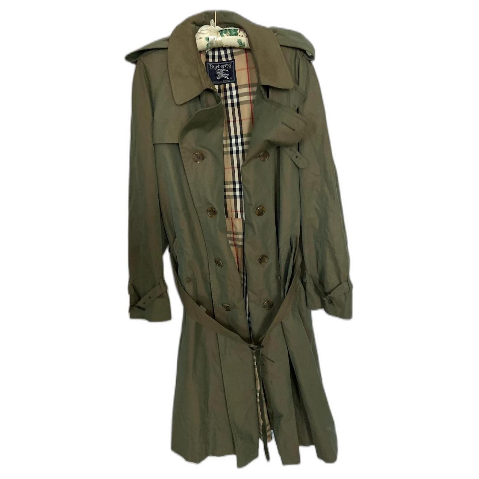 Burberry Men Coats Outerwear Olive green Cotton  - Joli Closet