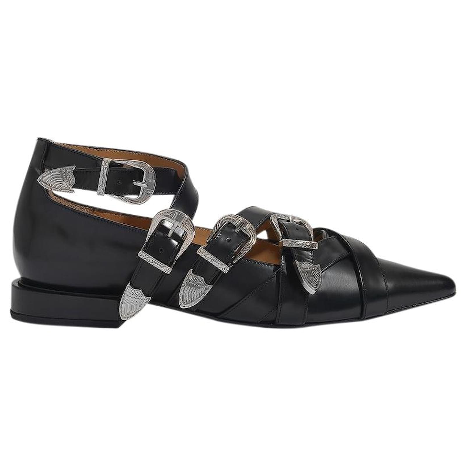 Aj926 Flat Shoes - Toga Pulla - Black - Polido Leather ref