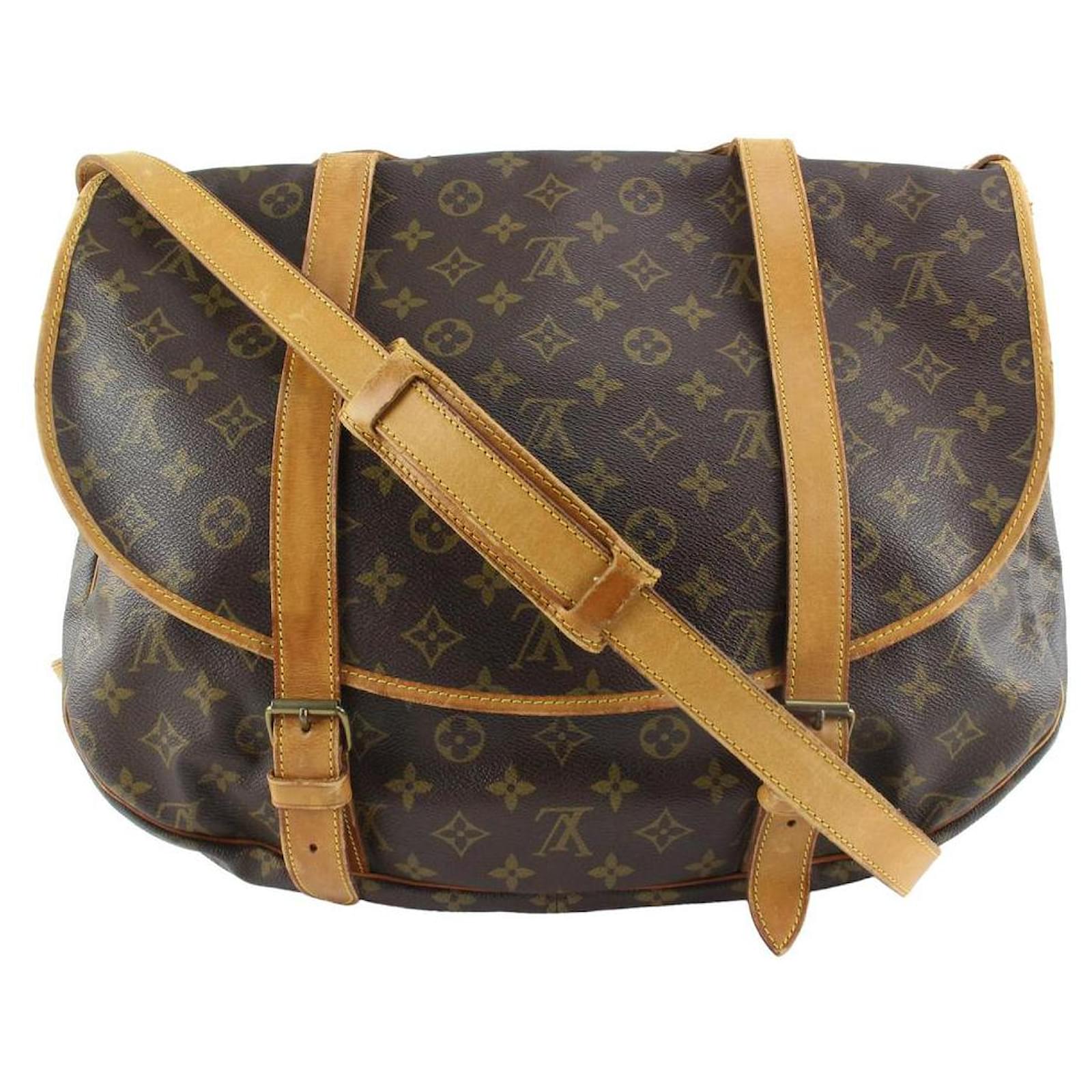 Louis Vuitton Vintage Leather Monogram Crossbody Saddle Bag