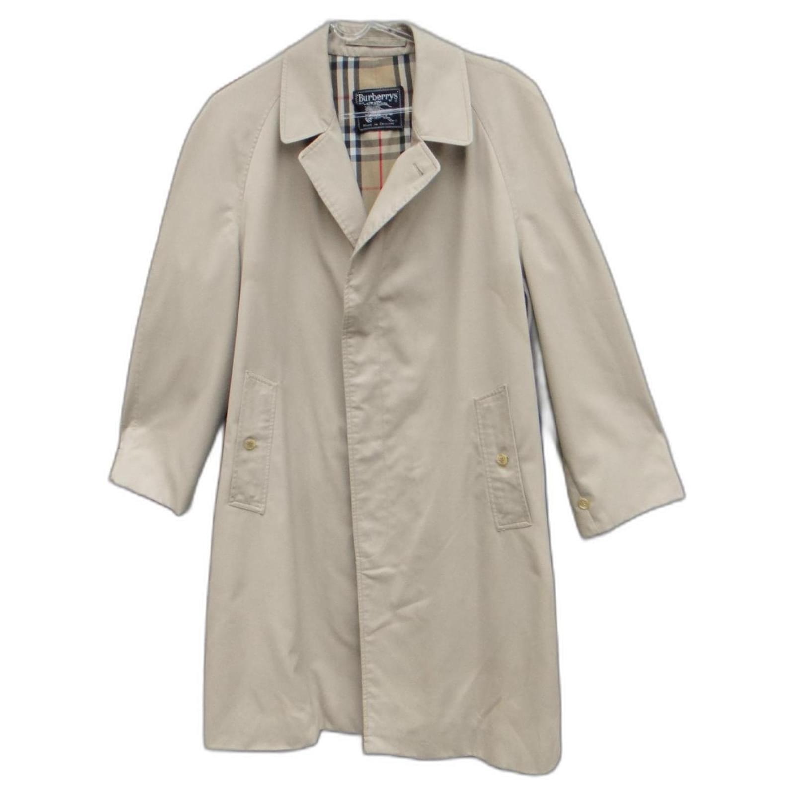 Burberry vintage men's raincoat 44 Beige Cotton Polyester ref.463354 Joli Closet