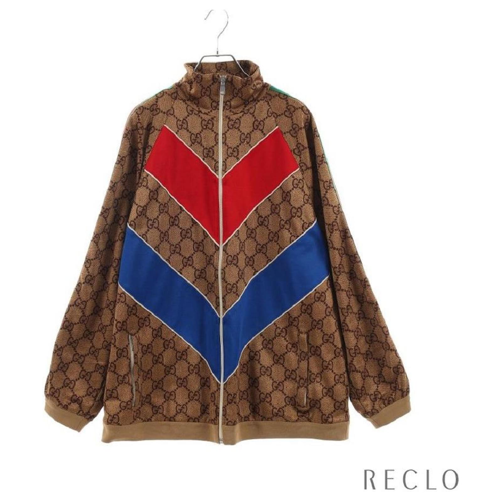 education Retouch shelf Used] Gucci GUCCI GG Printed Technical Jersey Jacket track jacket brown  multicolor 523488 Multiple colors Cotton Polyester Nylon ref.463474 - Joli  Closet