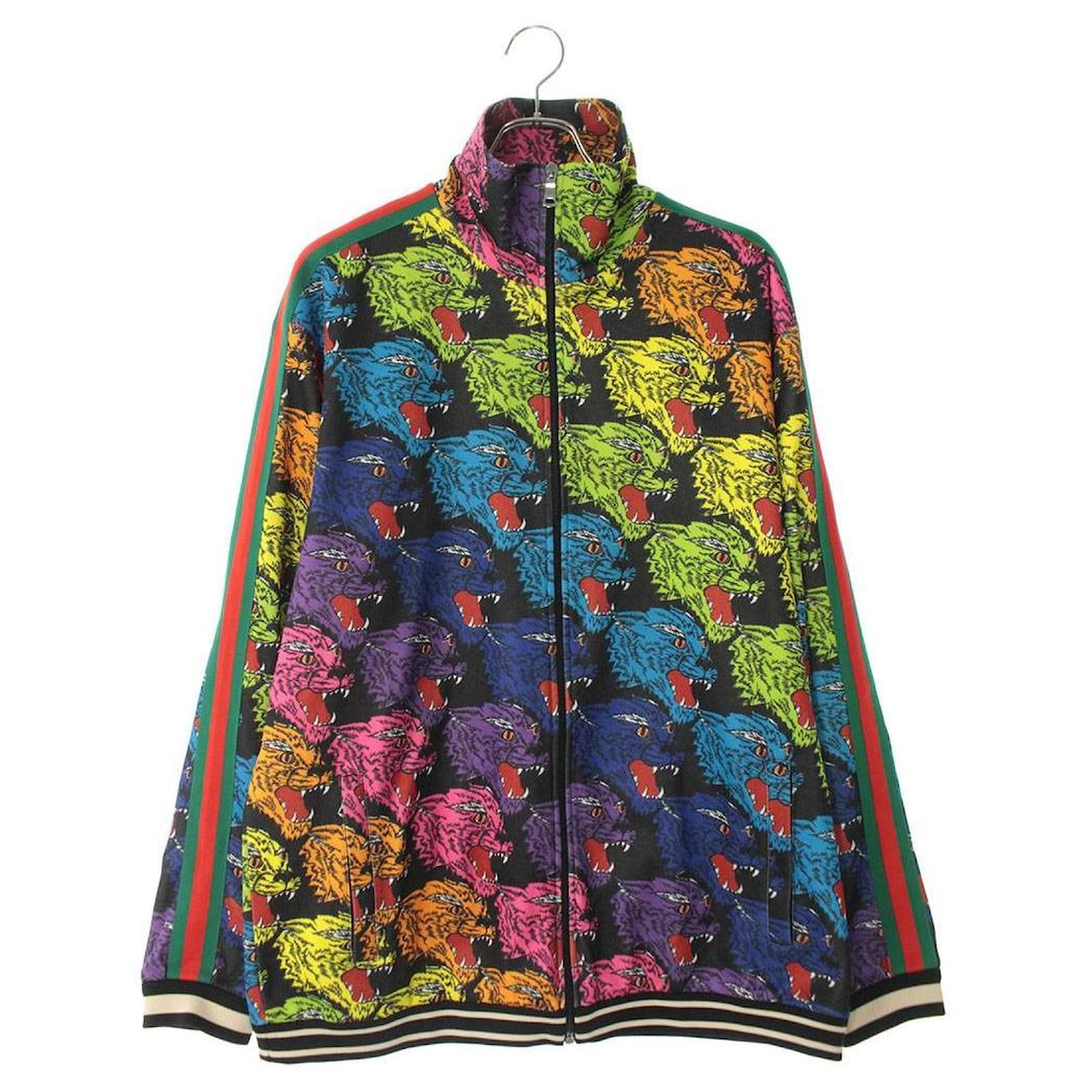 Used] Gucci / GUCCI Size: L [18AW] x9x26] Total Pattern Track Jacket Blouson (Black) [721022] [SJ02] Cotton Polyester ref.463478 - Joli Closet